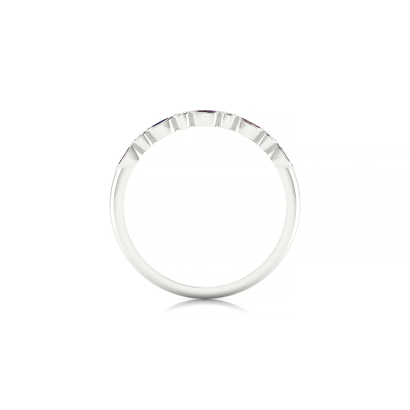 Delight | 18k White Gold 3 x 1.5 mm Marquise Ruby Ring