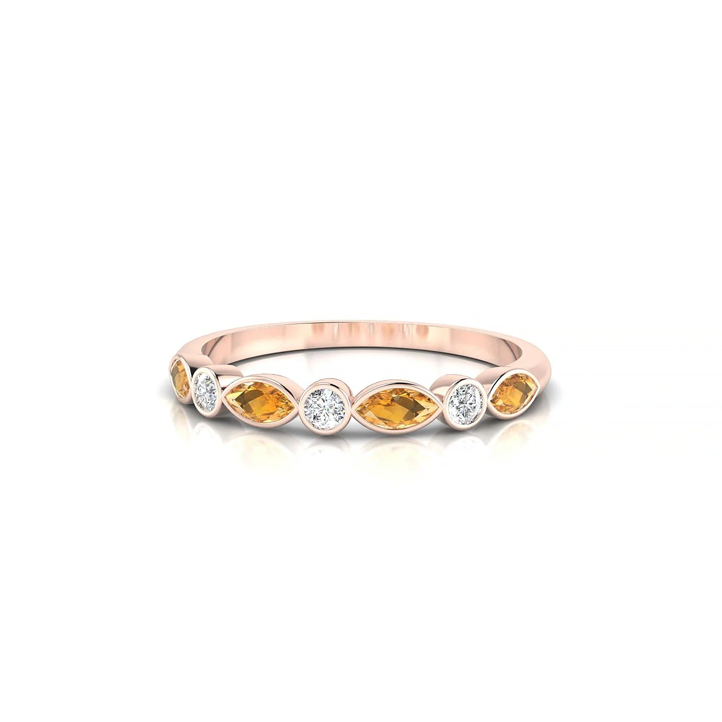Delight | 18k Rose Gold 4 x 2 mm Marquise Citrine Ring
