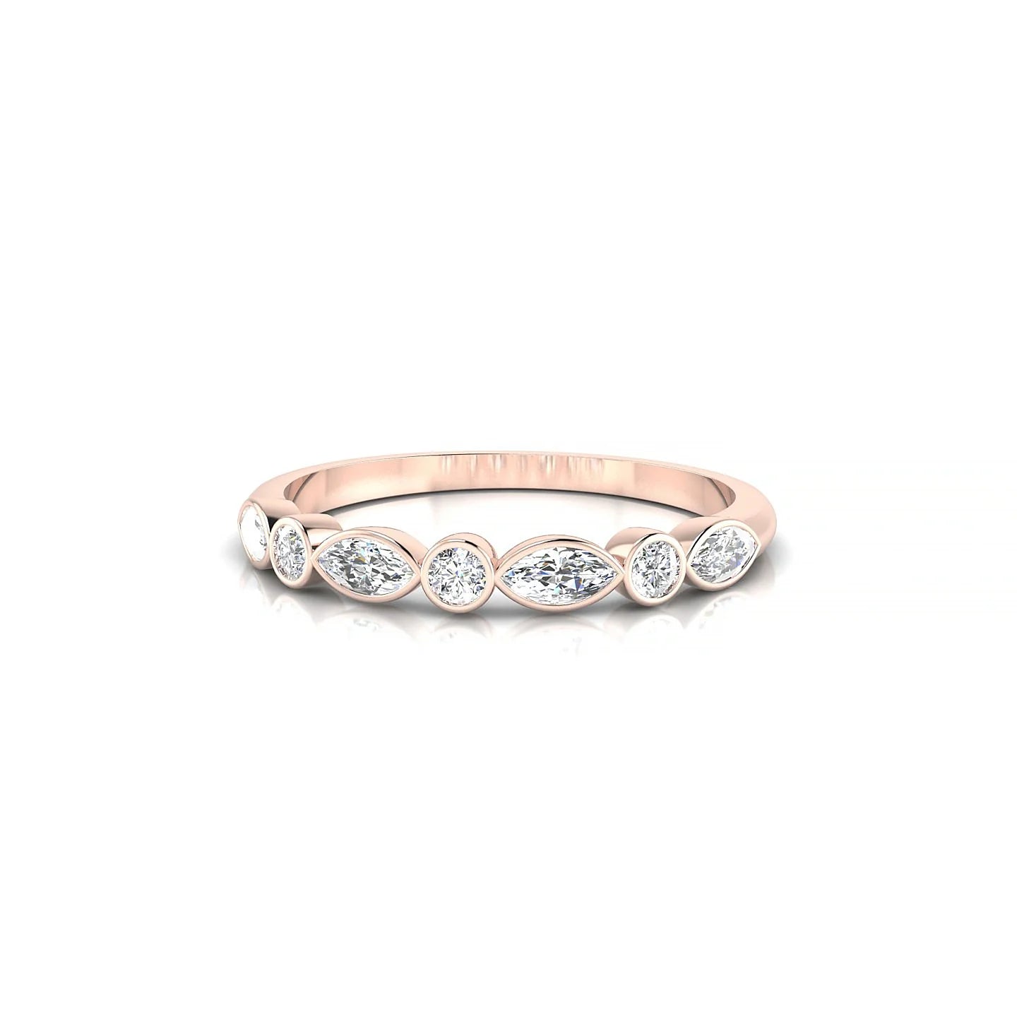 Delight | 18k Rose Gold 4 x 2 mm Marquise Diamond Ring