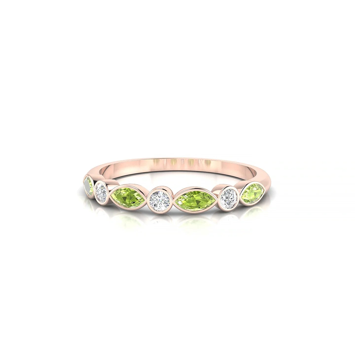 Delight | 18k Rose Gold 4 x 2 mm Marquise Peridot Ring