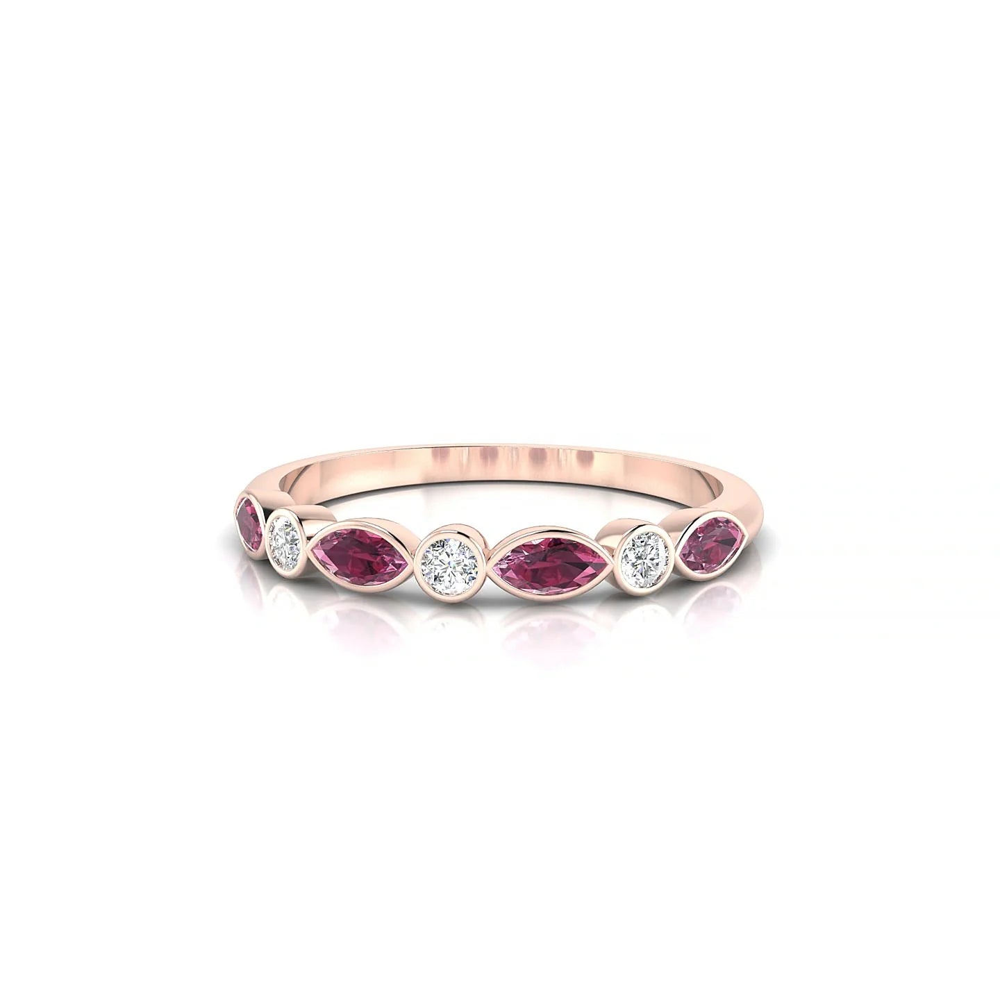 Delight | 18k Rose Gold 4 x 2 mm Marquise Rhodolite Ring
