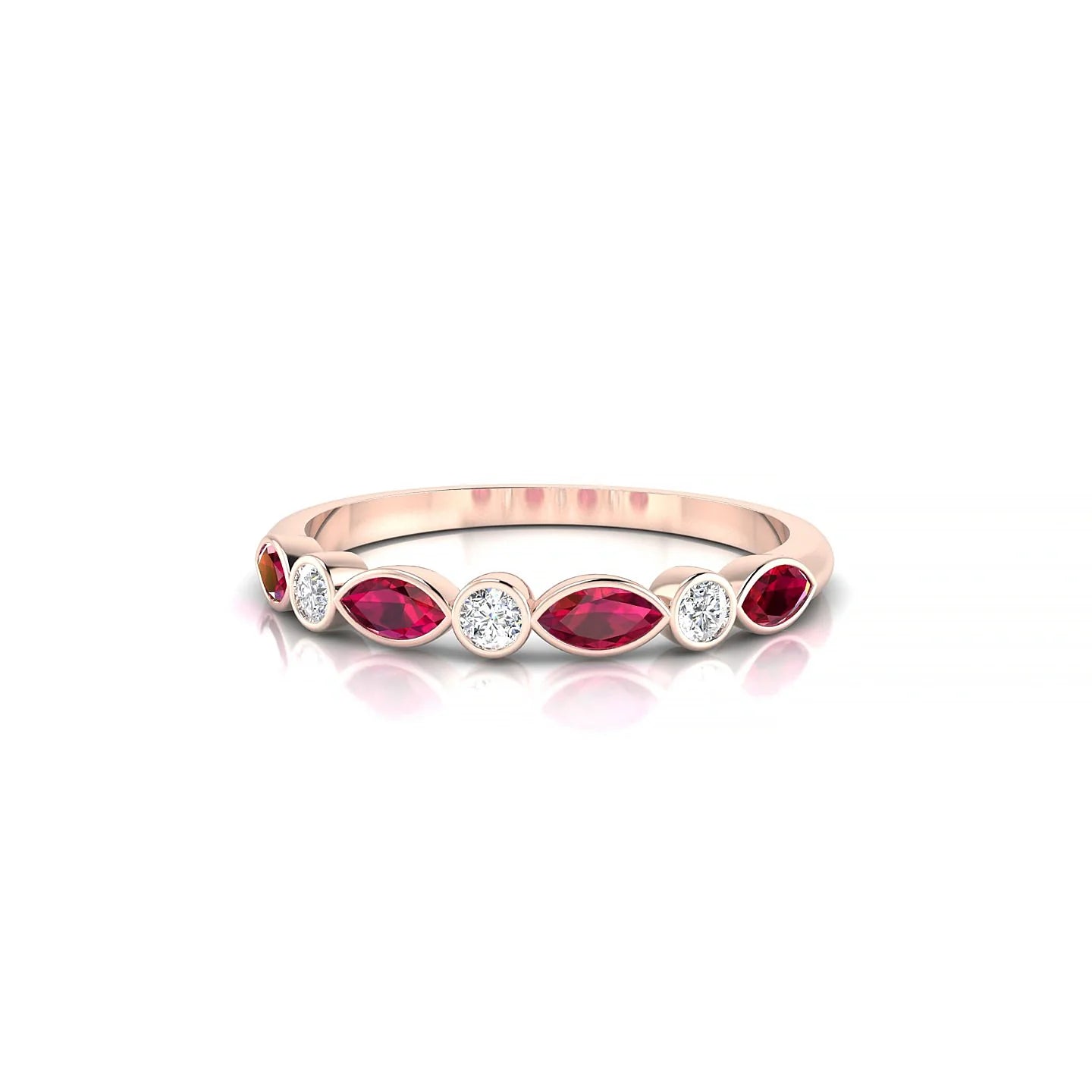 Delight | 18k Rose Gold 4 x 2 mm Marquise Ruby Ring