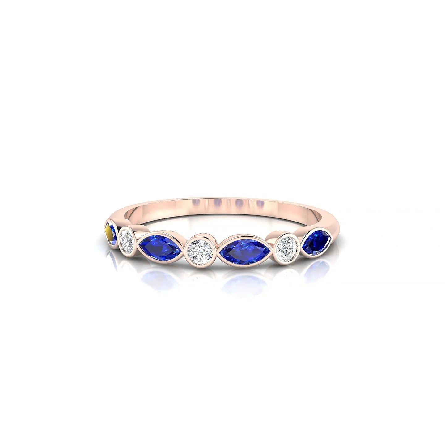 Delight | 18k Rose Gold 4 x 2 mm Marquise Sapphire Ring