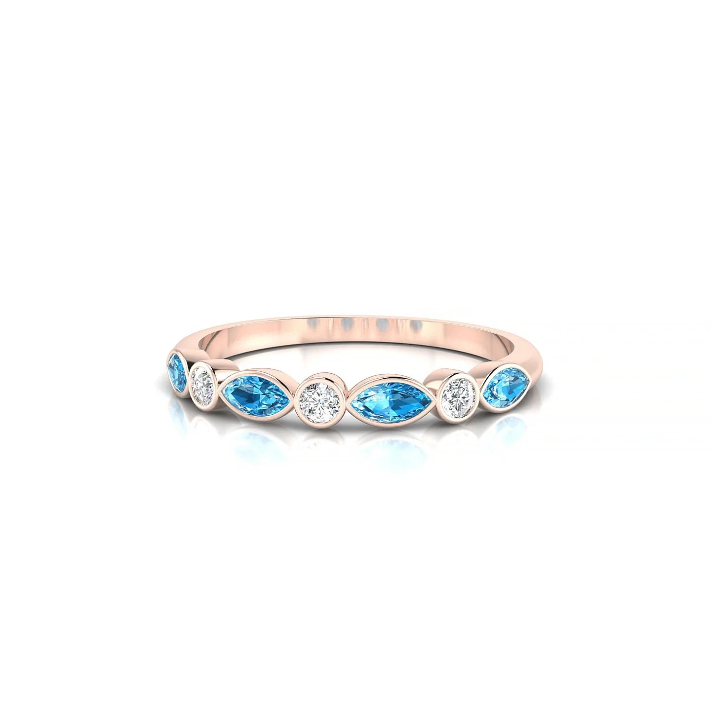 Delight | 18k Rose Gold 4 x 2 mm Marquise Topaz Ring