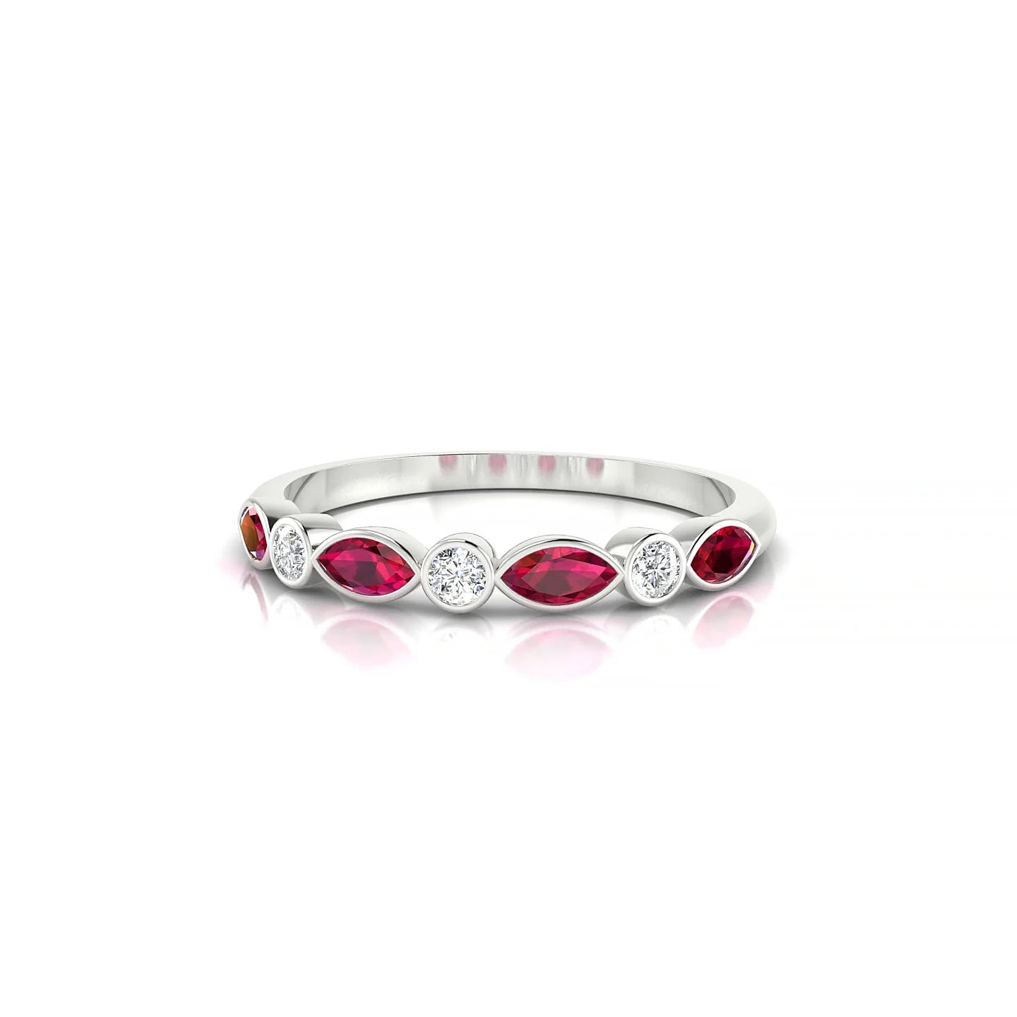 Delight | 18k White Gold 4 x 2 mm Marquise Ruby Ring