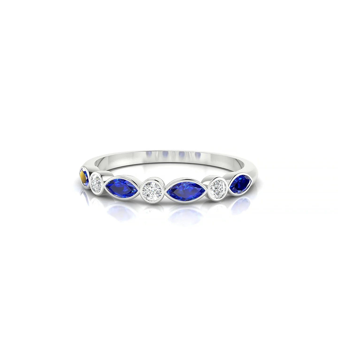 Delight | 18k White Gold 4 x 2 mm Marquise Sapphire Ring