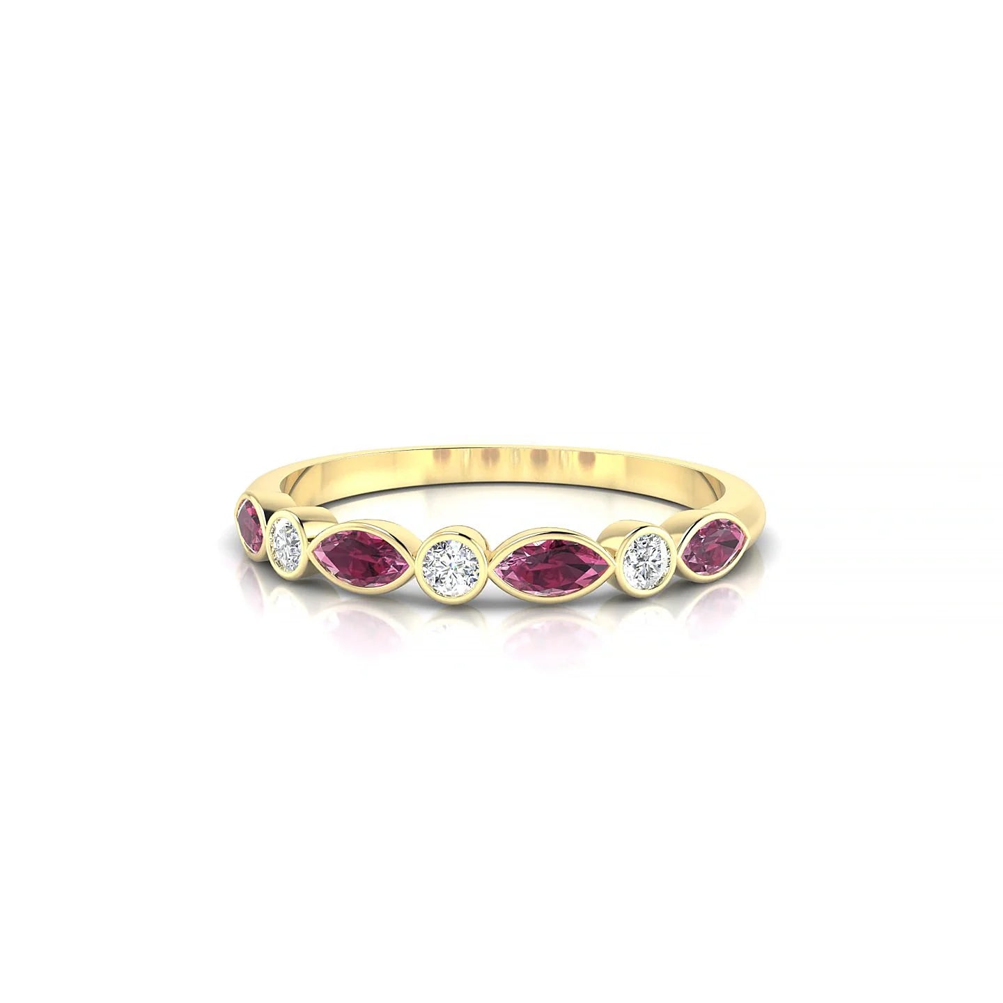 Delight | 18k Yellow Gold 4 x 2 mm Marquise Rhodolite Ring
