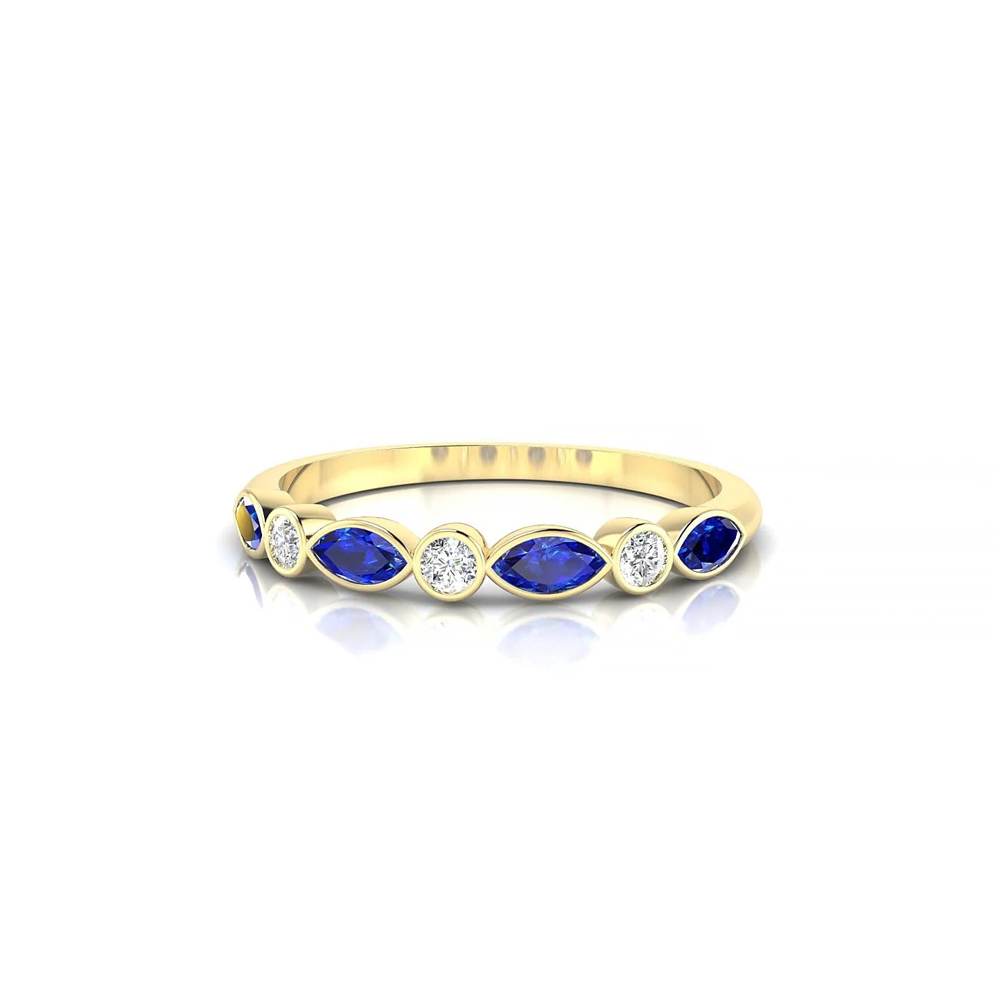 Delight | 18k Yellow Gold 4 x 2 mm Marquise Sapphire Ring