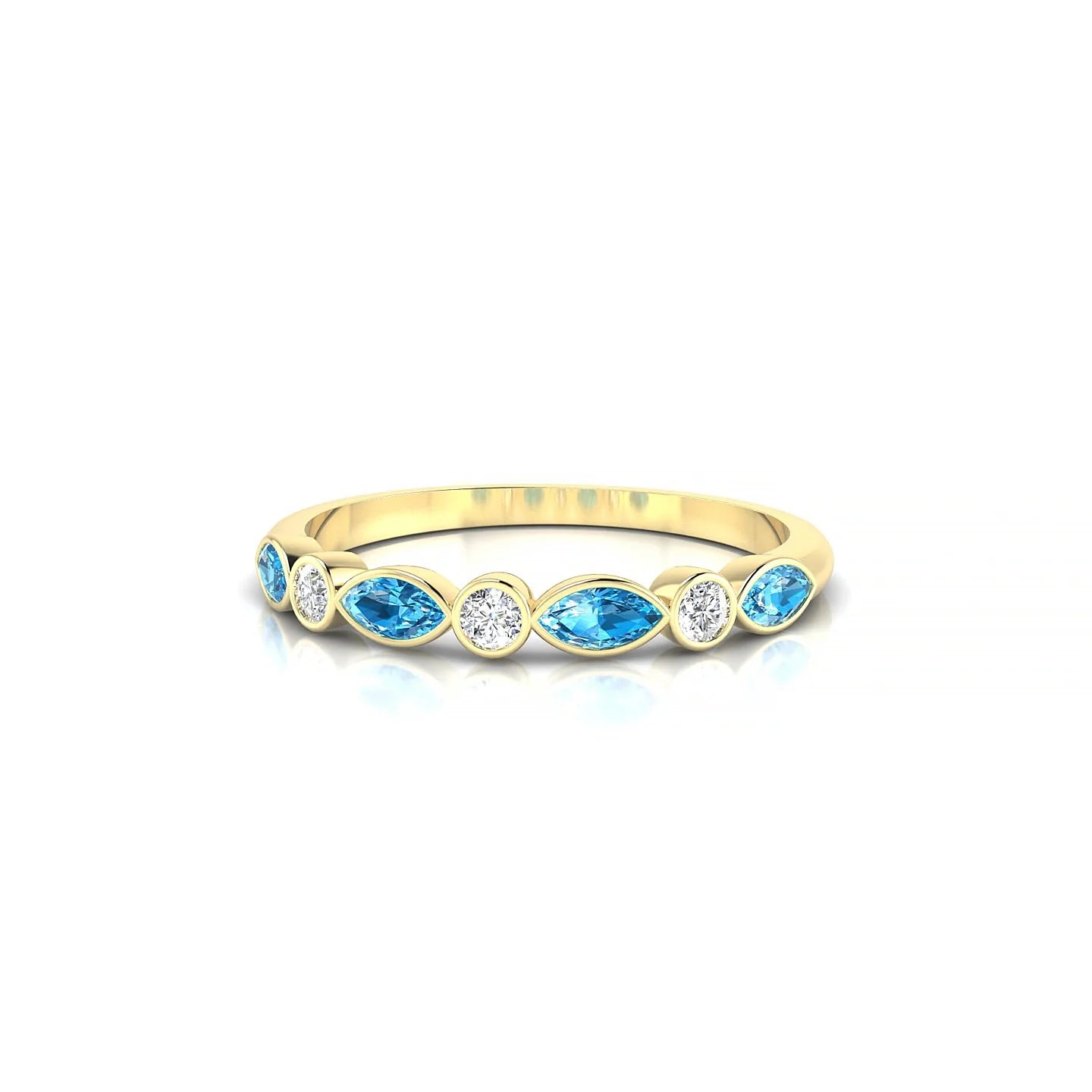 Delight | 18k Yellow Gold 4 x 2 mm Marquise Topaz Ring