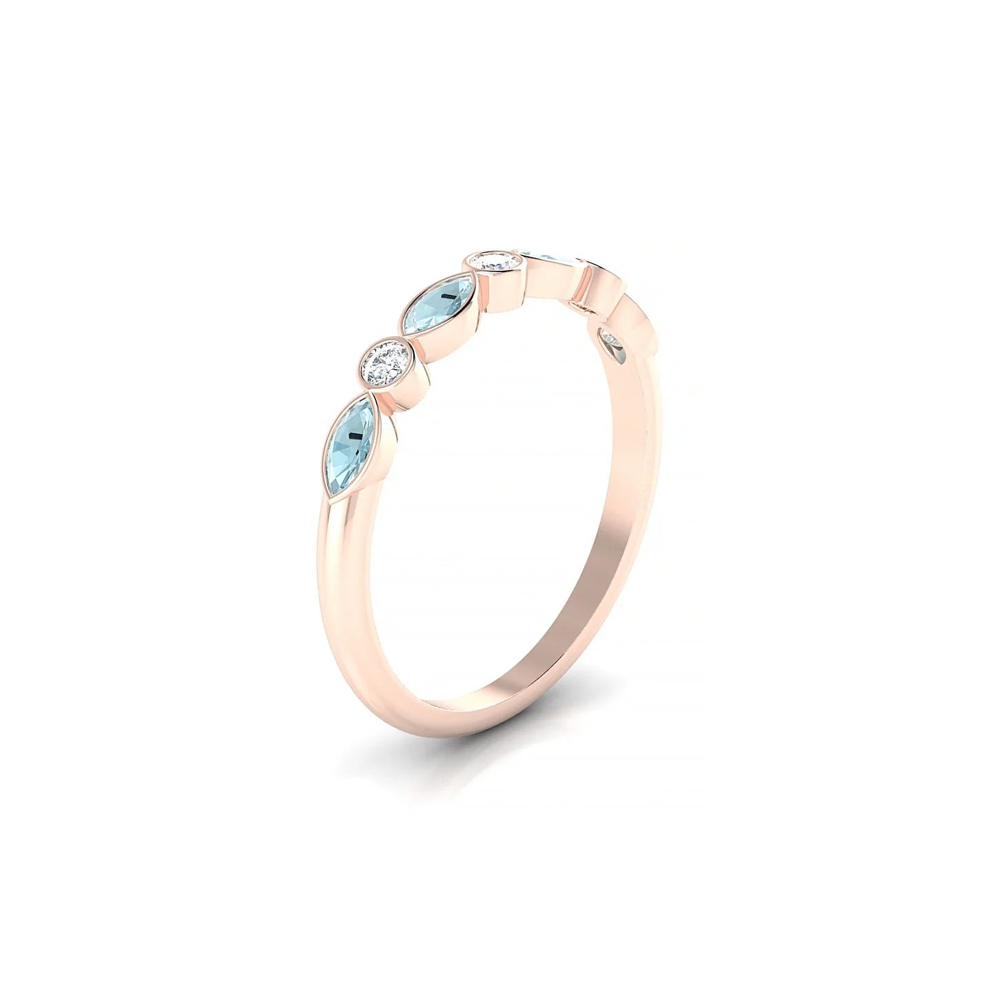 Delight | 18k Rose Gold 4 x 2 mm Marquise Aquamarine Ring
