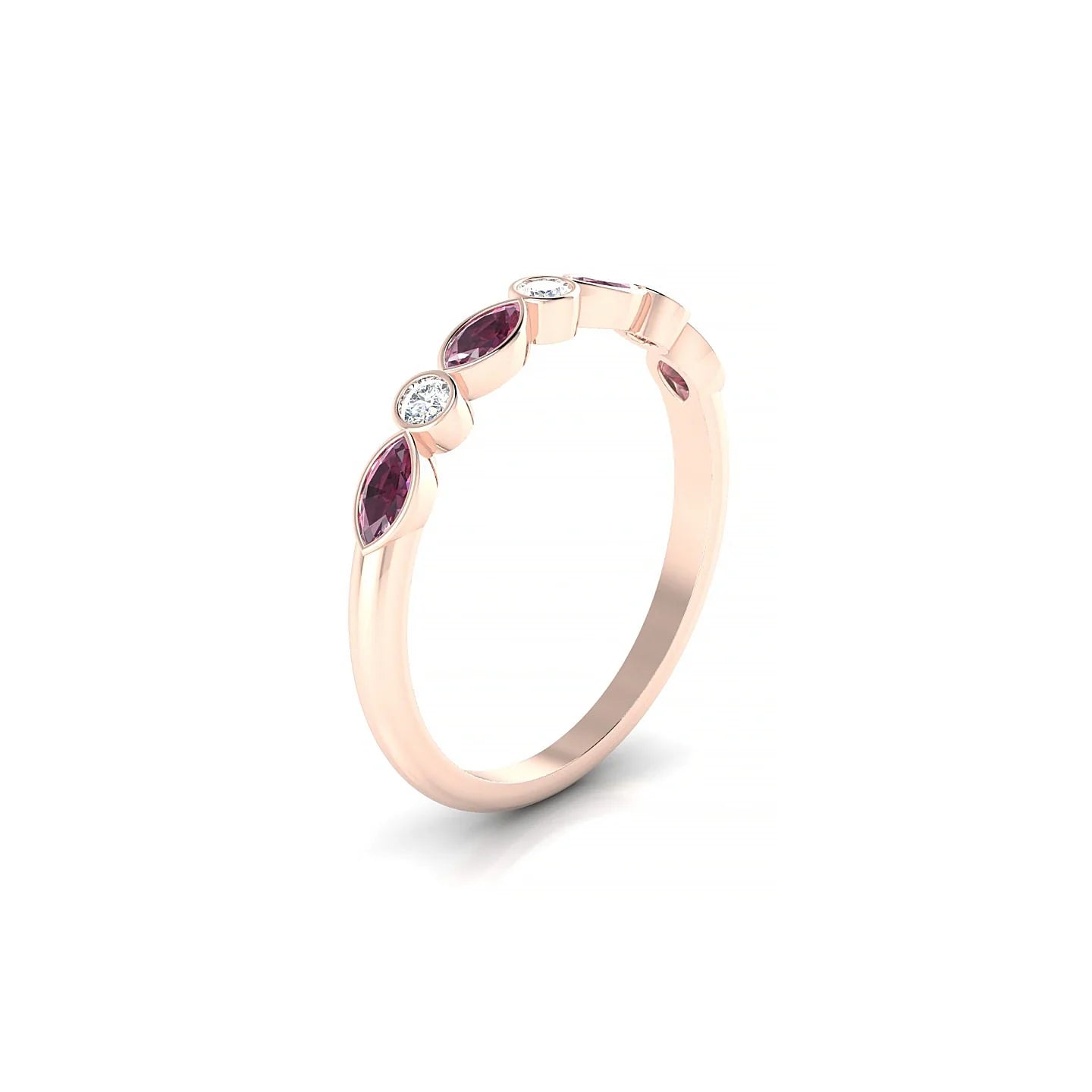 Delight | 18k Rose Gold 4 x 2 mm Marquise Rhodolite Ring