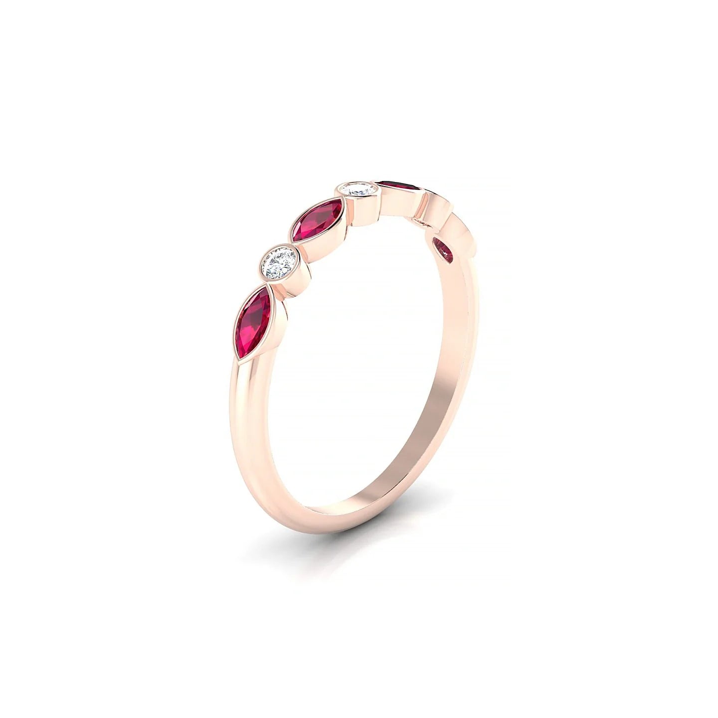Delight | 18k Rose Gold 4 x 2 mm Marquise Ruby Ring