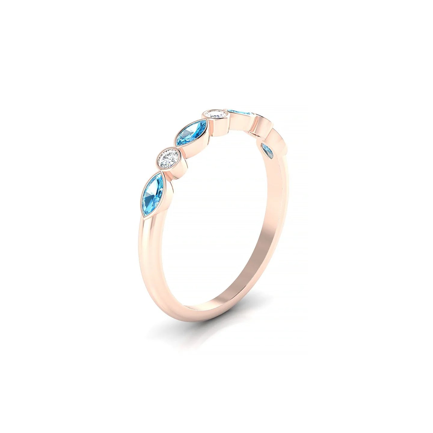 Delight | 18k Rose Gold 4 x 2 mm Marquise Topaz Ring