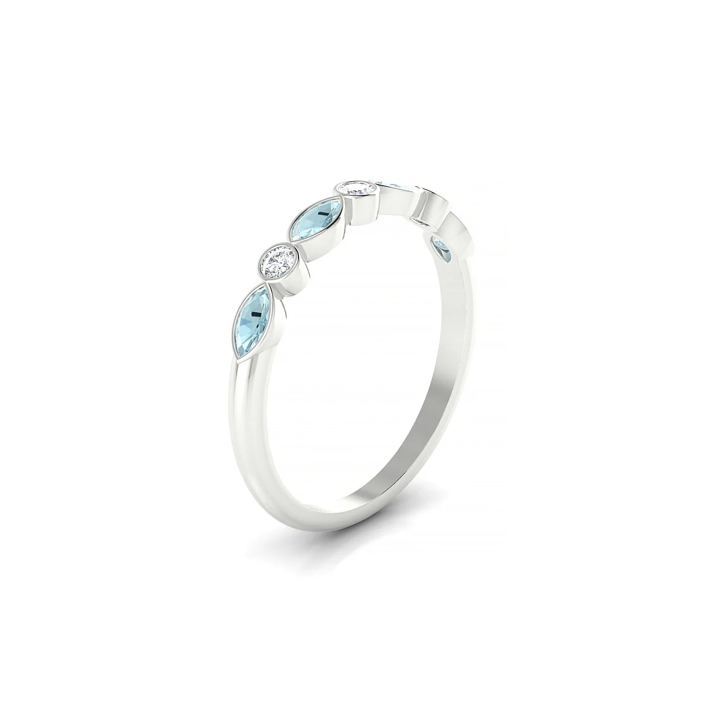 Delight | 18k White Gold 4 x 2 mm Marquise Aquamarine Ring