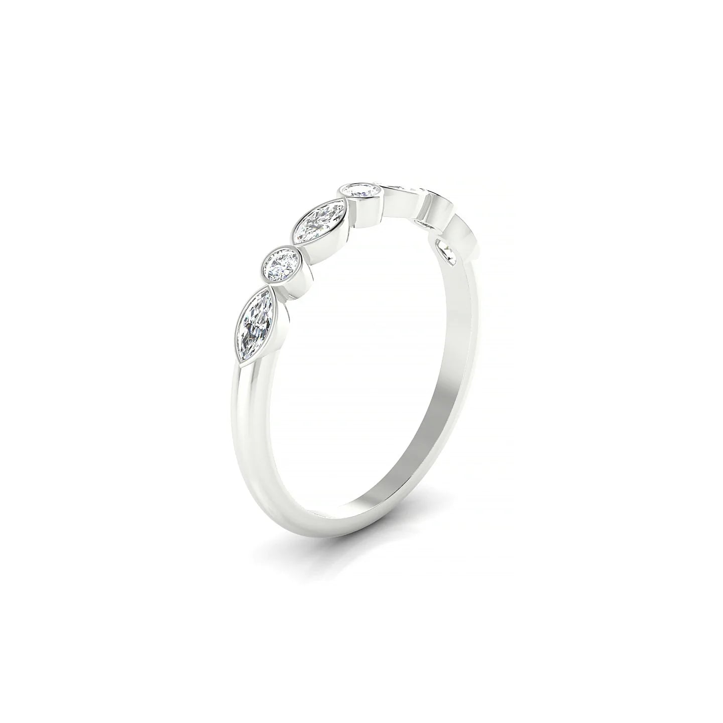 Delight | 18k White Gold 4 x 2 mm Marquise Diamond Ring