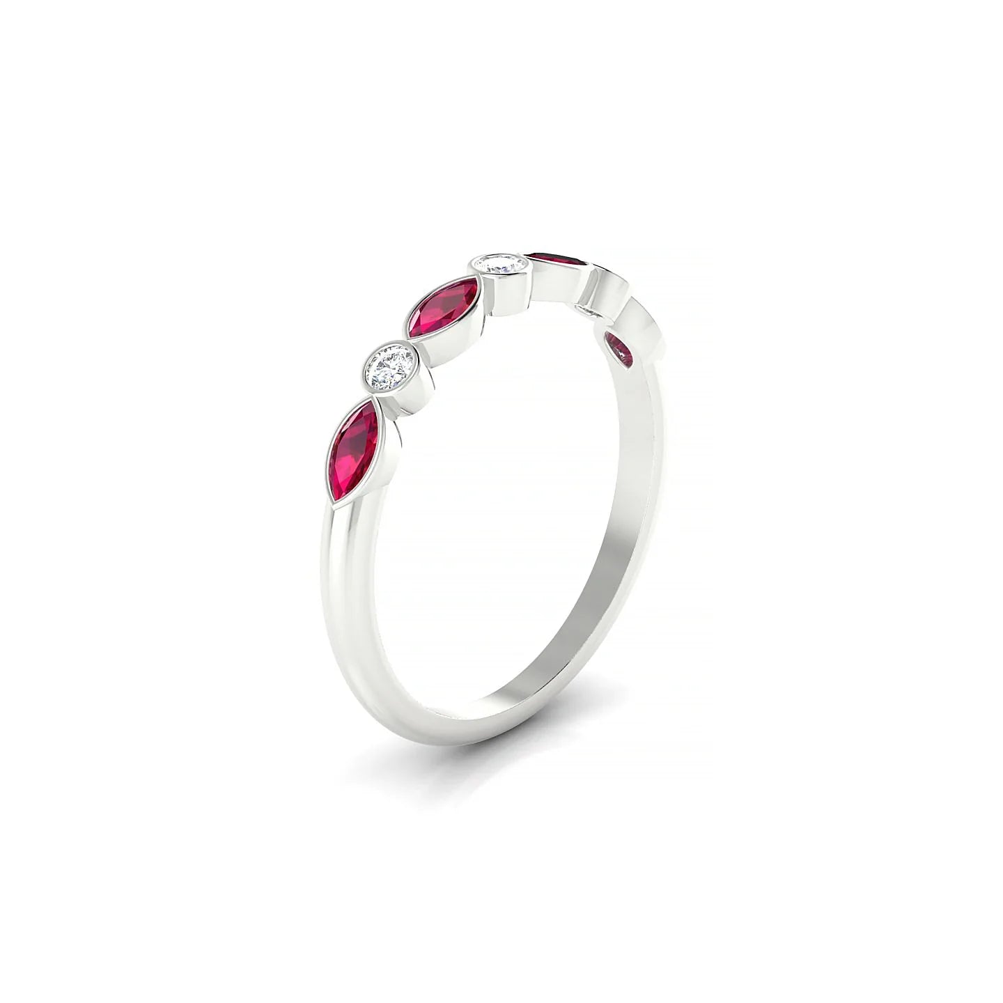 Delight | 18k White Gold 4 x 2 mm Marquise Ruby Ring
