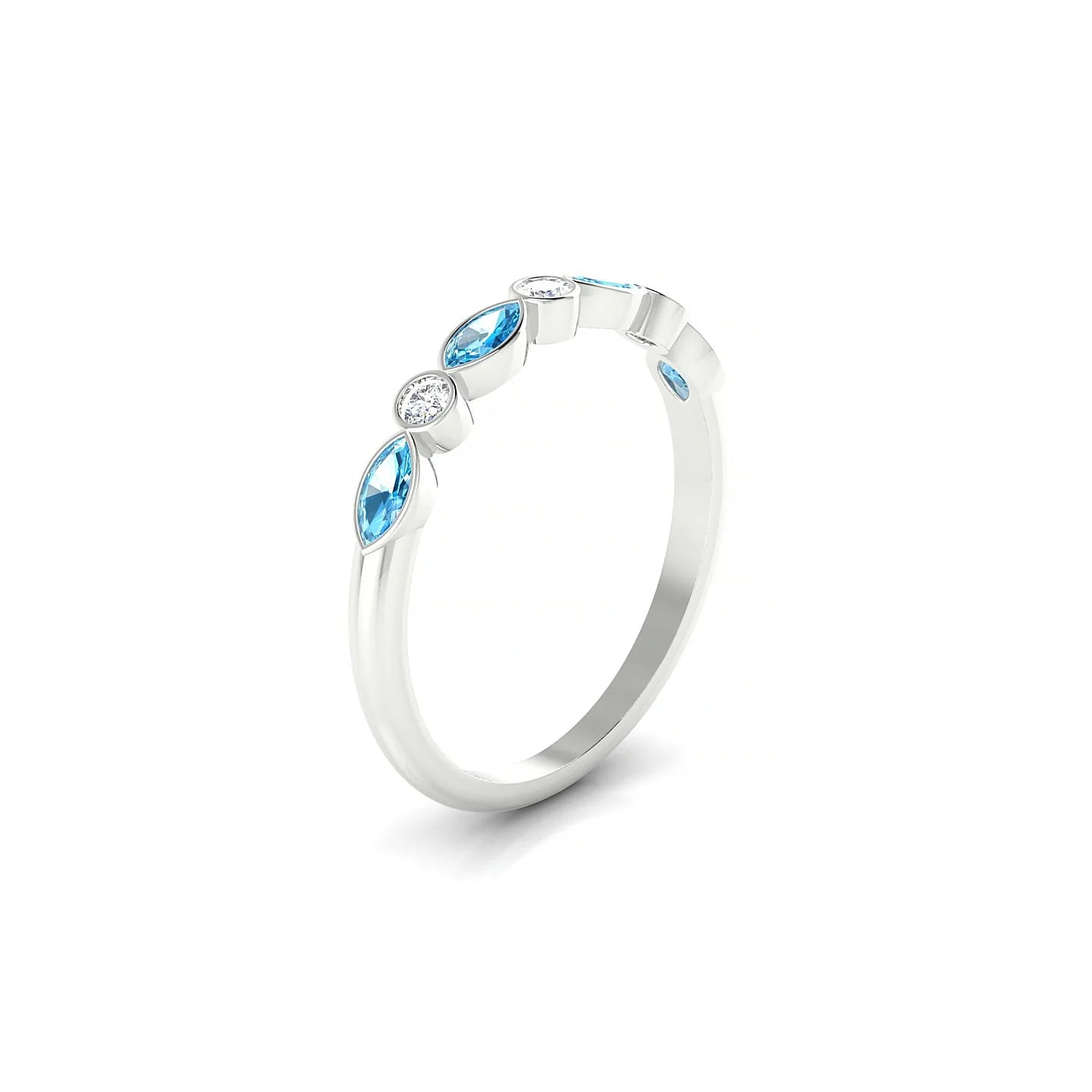 Delight | 18k White Gold 4 x 2 mm Marquise Topaz Ring