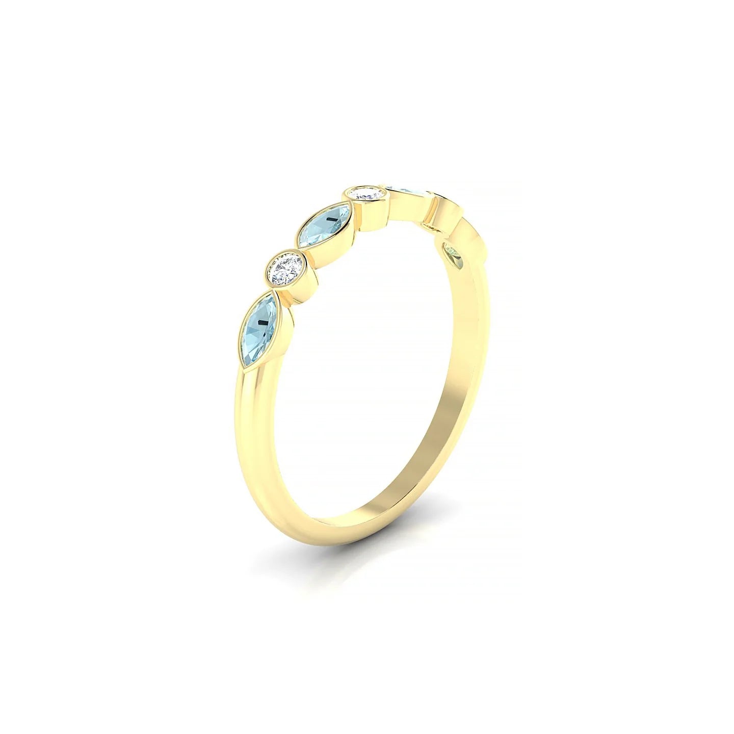 Delight | 18k Yellow Gold 4 x 2 mm Marquise Aquamarine Ring