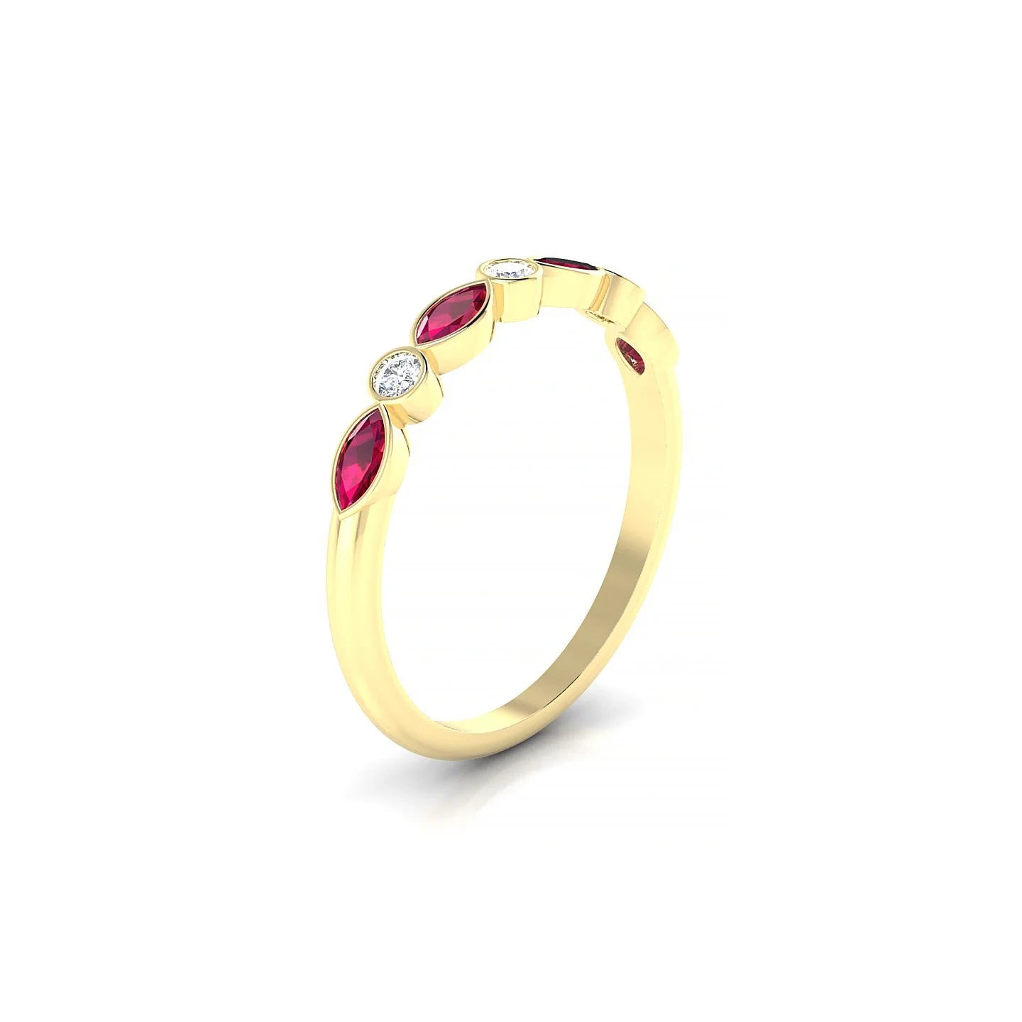 Delight | 18k Yellow Gold 4 x 2 mm Marquise Ruby Ring