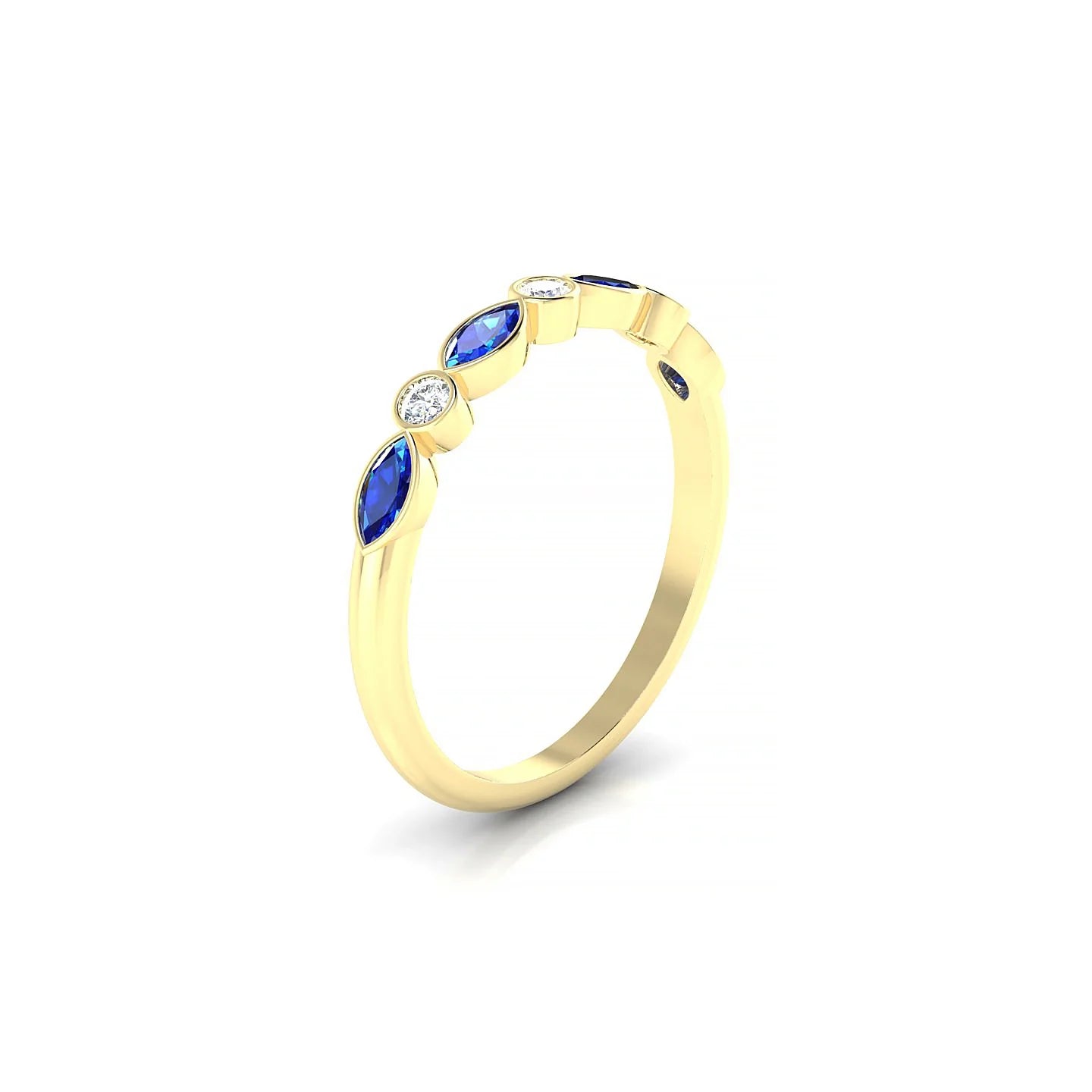 Delight | 18k Yellow Gold 4 x 2 mm Marquise Sapphire Ring