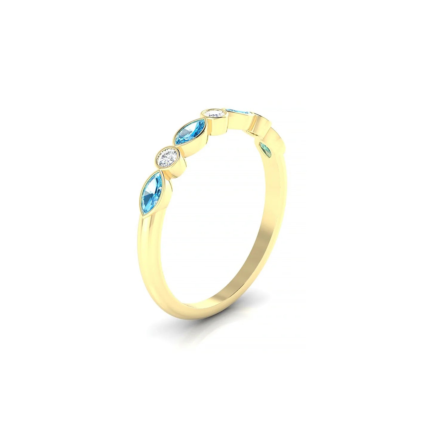 Delight | 18k Yellow Gold 4 x 2 mm Marquise Topaz Ring