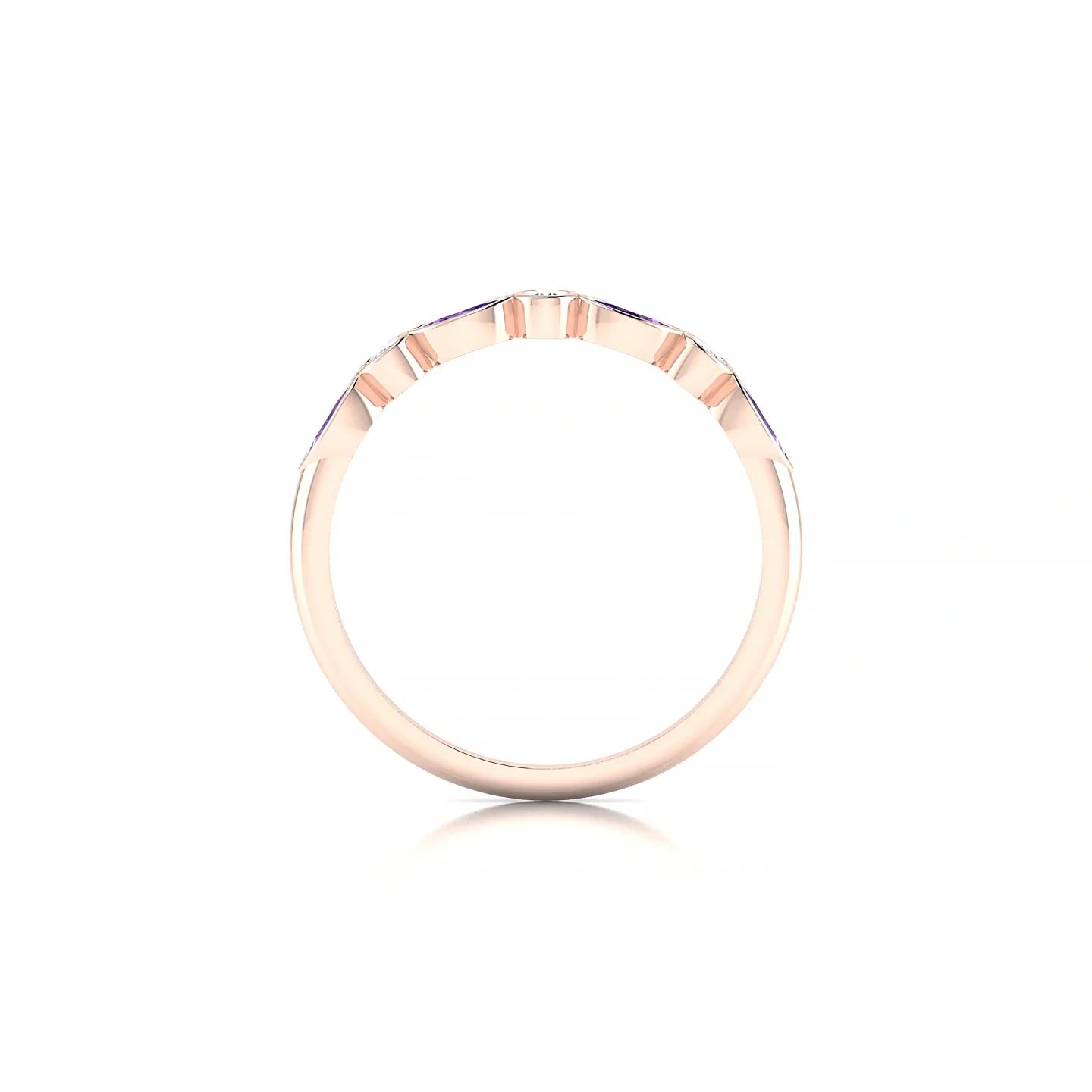 Delight | 18k Rose Gold 4 x 2 mm Marquise Amethyst Ring