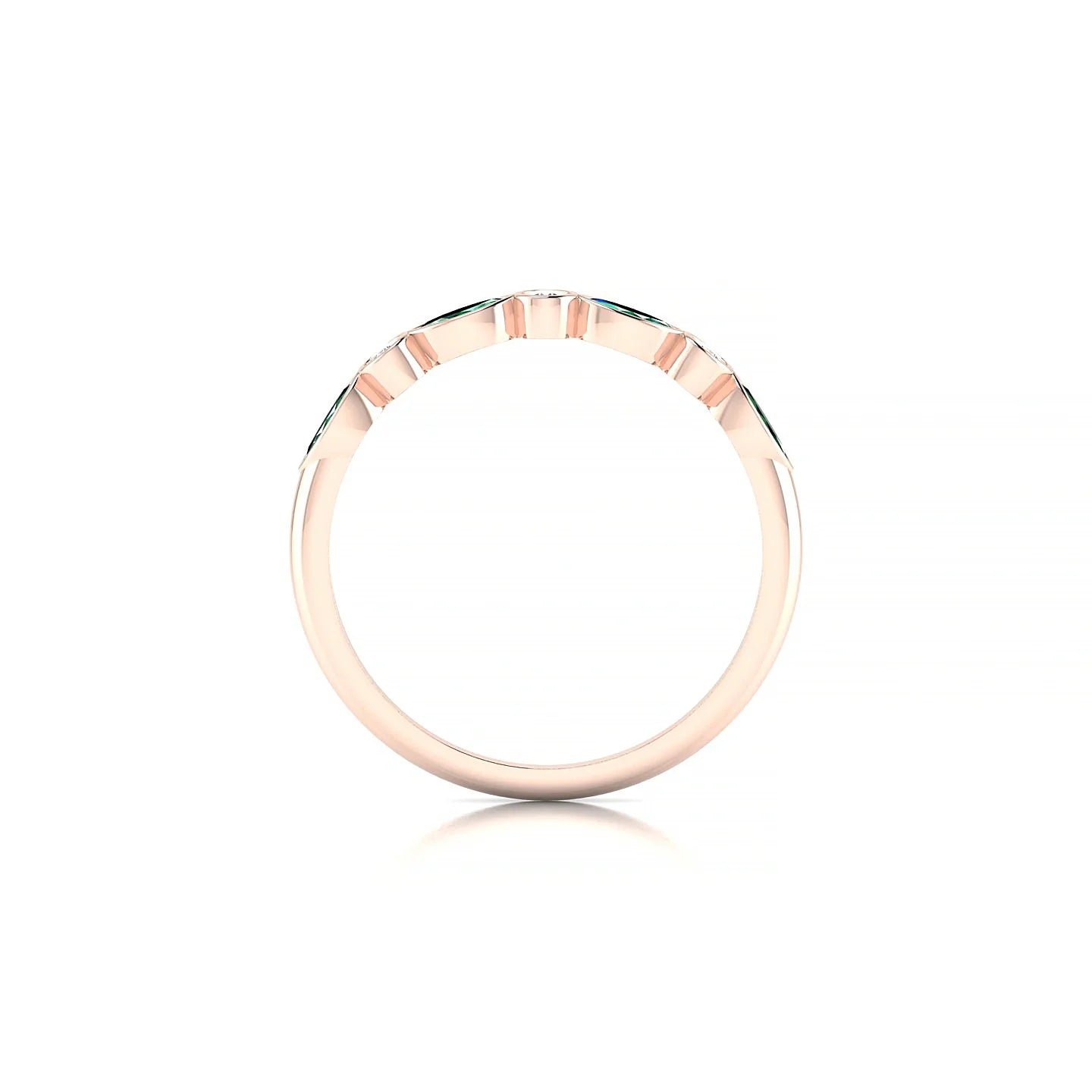 Delight | 18k Rose Gold 4 x 2 mm Marquise Emerald Ring