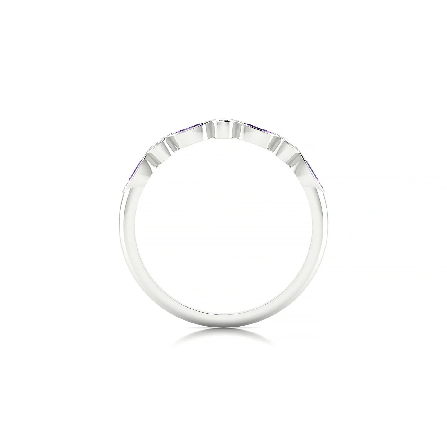 Delight | 18k White Gold 4 x 2 mm Marquise Amethyst Ring