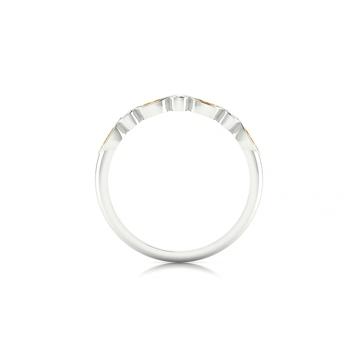 Delight | 18k White Gold 4 x 2 mm Marquise Citrine Ring