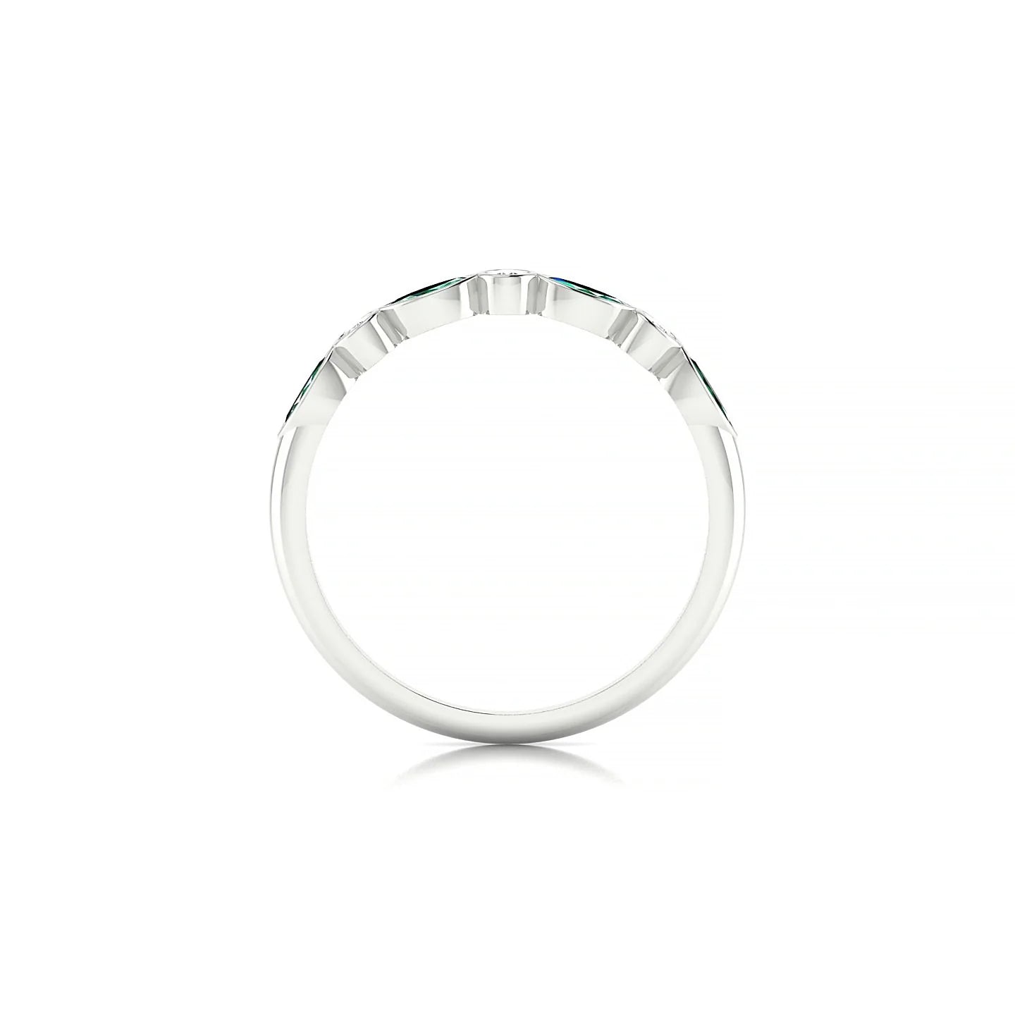 Delight | 18k White Gold 4 x 2 mm Marquise Emerald Ring