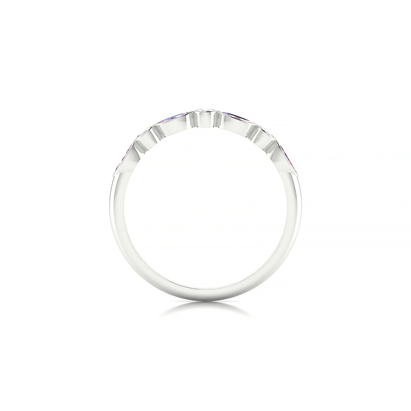 Delight | 18k White Gold 4 x 2 mm Marquise Pink Sapphire Ring