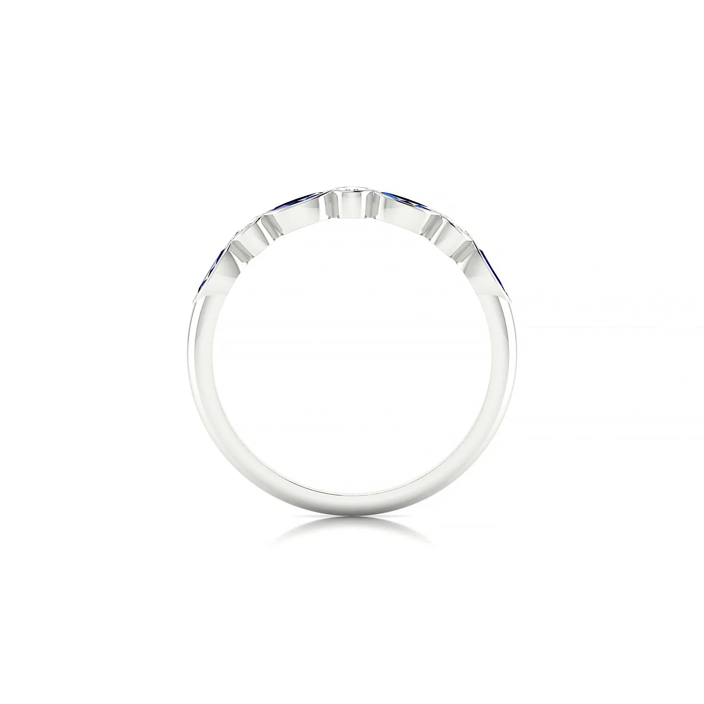 Delight | 18k White Gold 4 x 2 mm Marquise Sapphire Ring