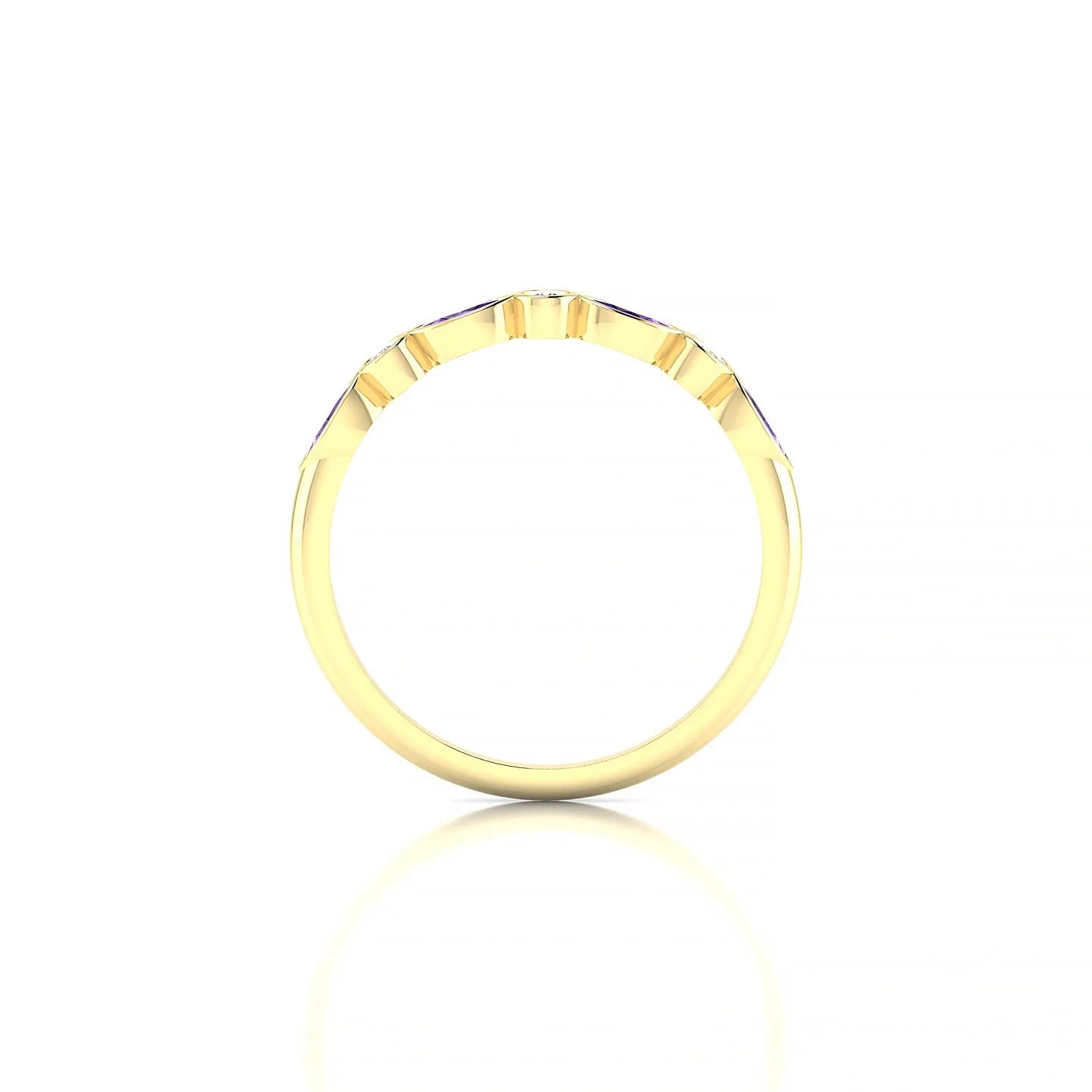 Delight | 18k Yellow Gold 4 x 2 mm Marquise Amethyst Ring