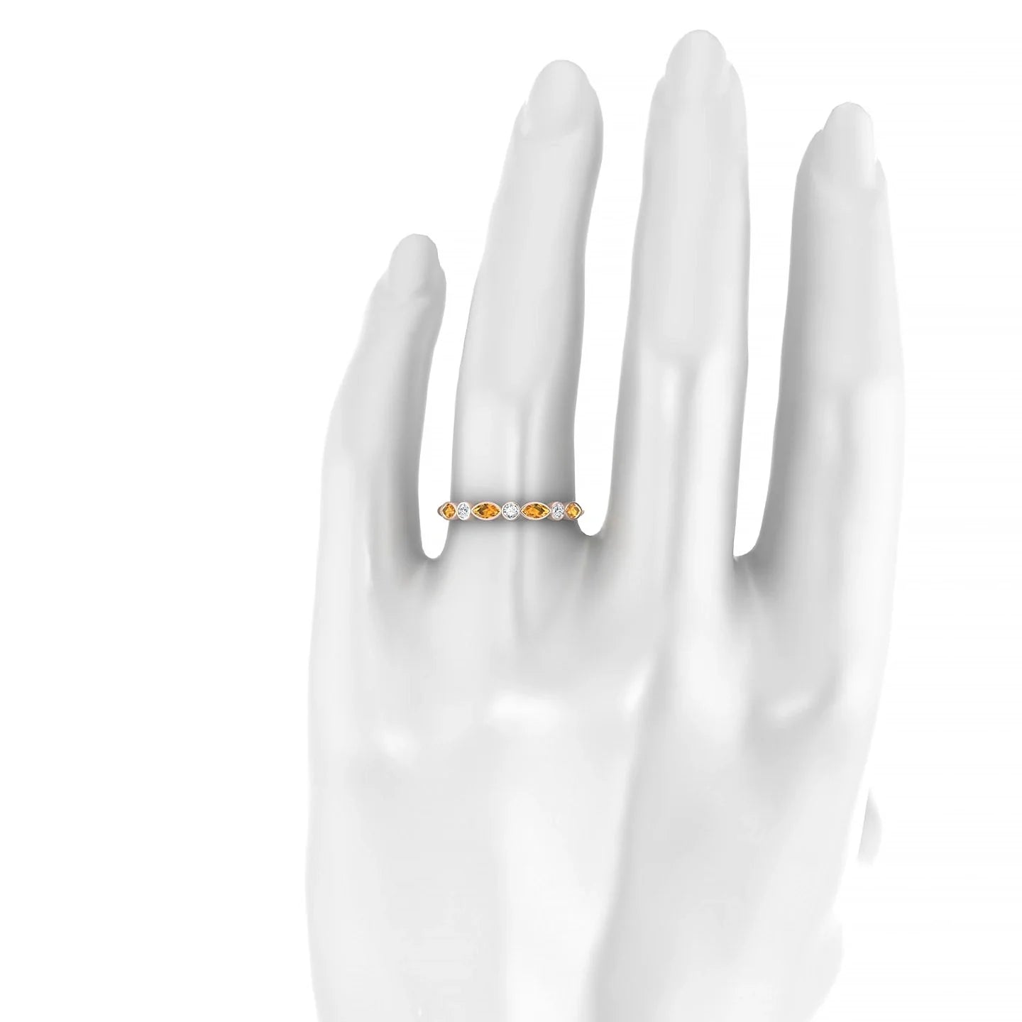 Delight | 18k Rose Gold 4 x 2 mm Marquise Citrine Ring