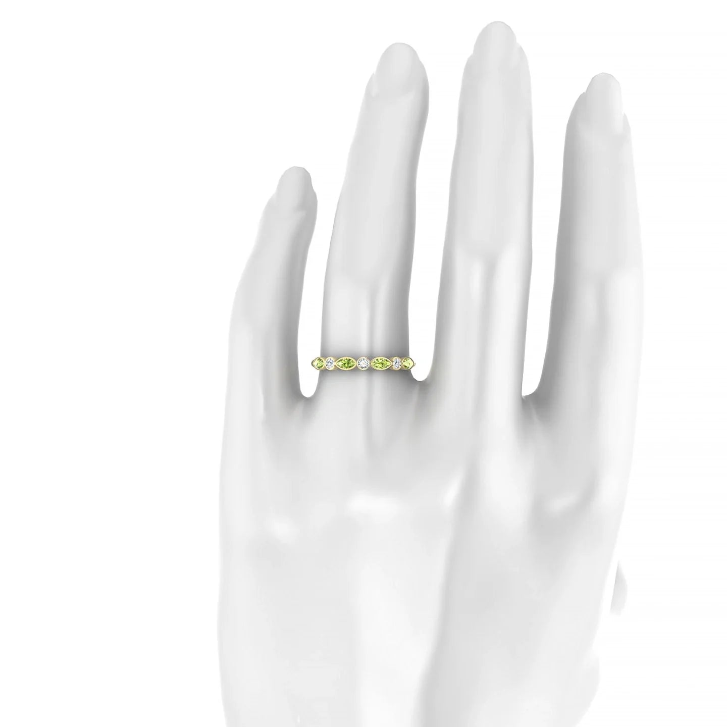 Delight | 18k Yellow Gold 4 x 2 mm Marquise Peridot Ring