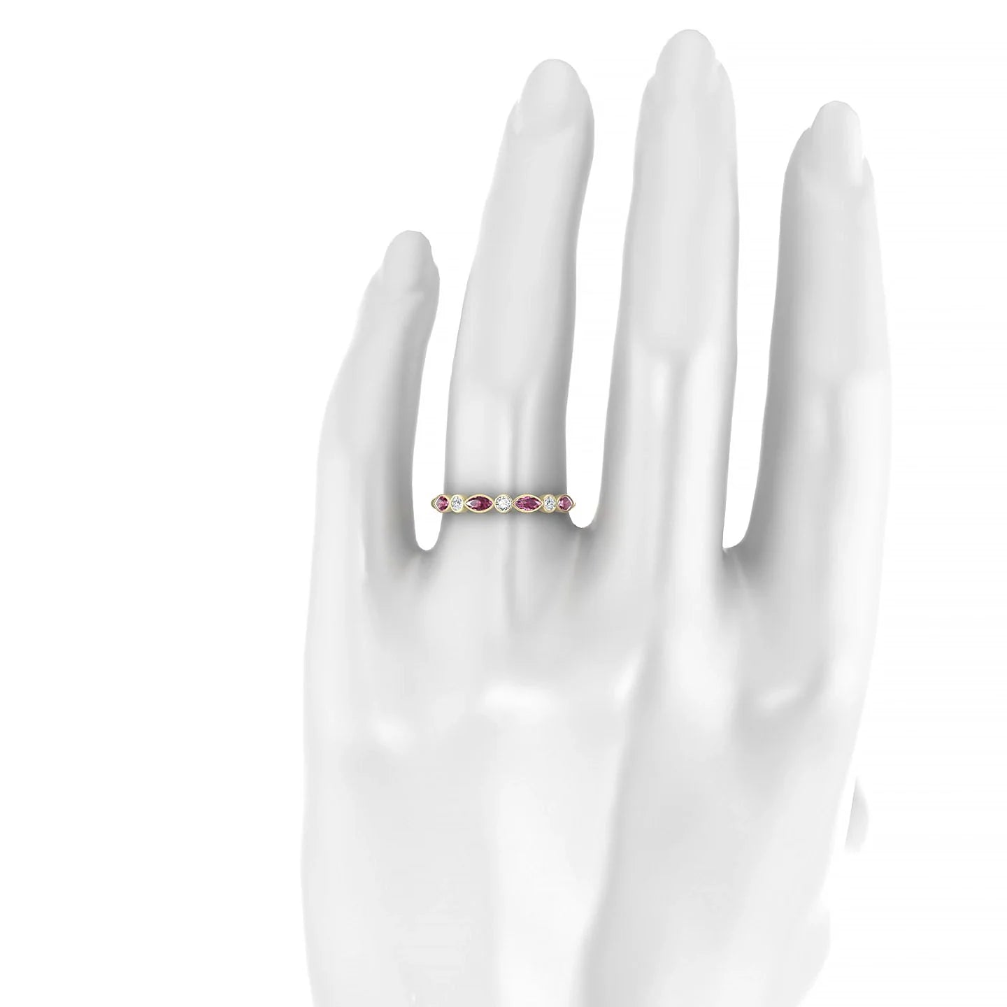 Delight | 18k Yellow Gold 4 x 2 mm Marquise Rhodolite Ring