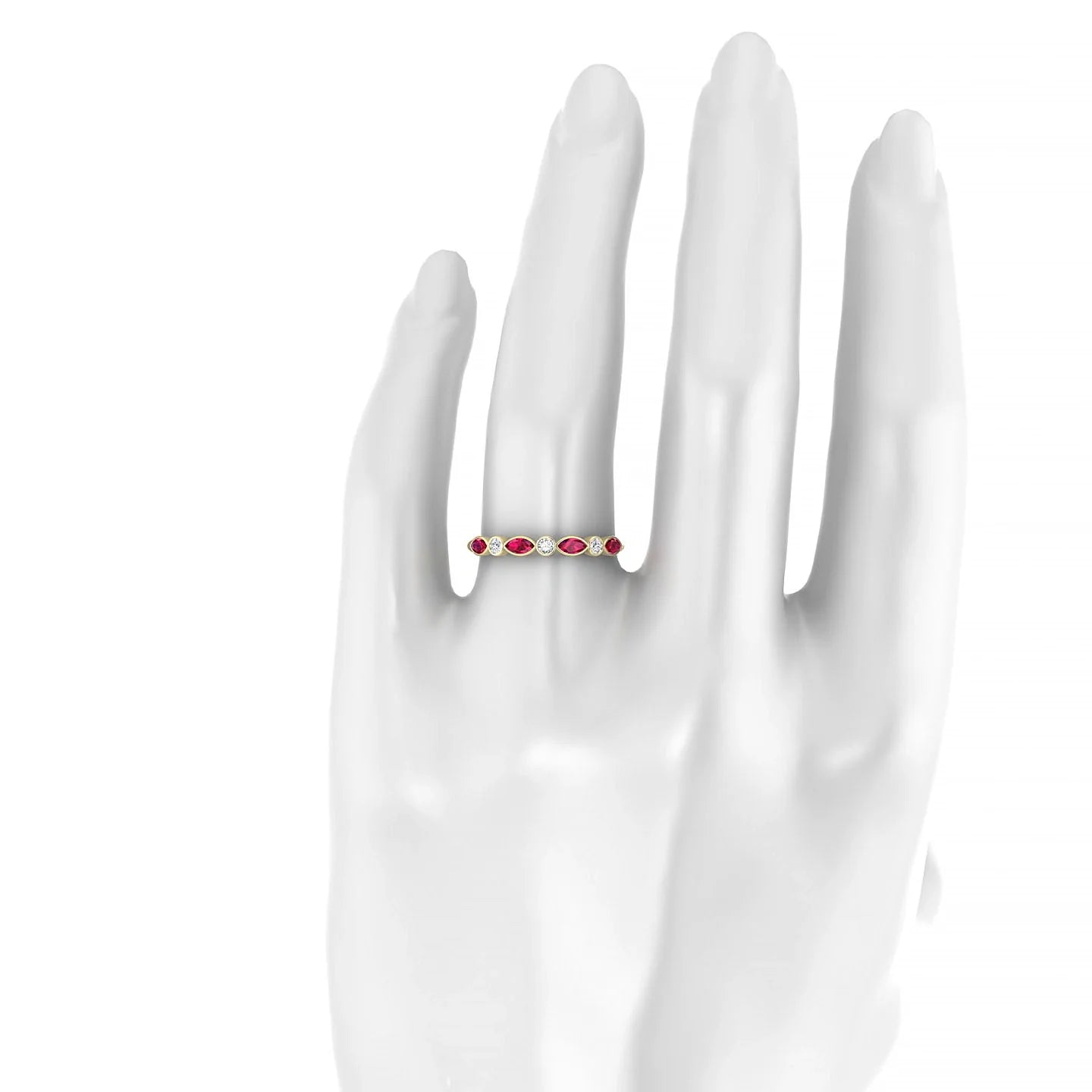 Delight | 18k Yellow Gold 4 x 2 mm Marquise Ruby Ring