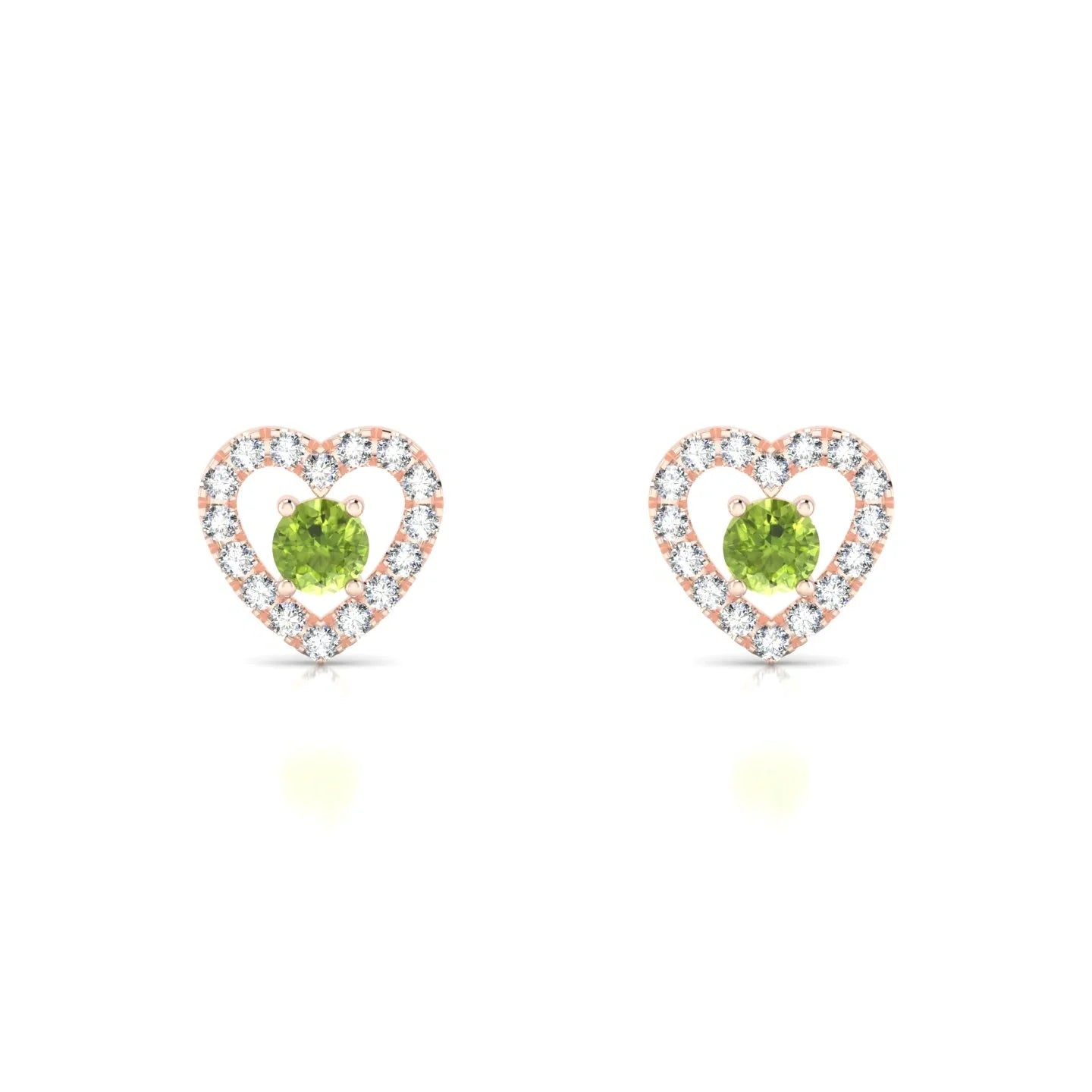 Desire | 18k Rose Gold 3 mm Round Peridot Earrings