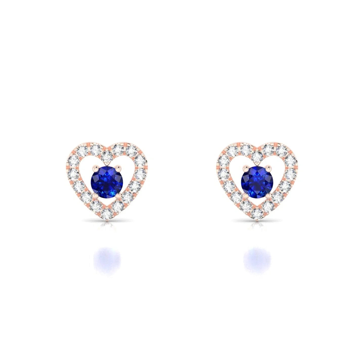 Desire | 18k Rose Gold 3 mm Round Sapphire Earrings