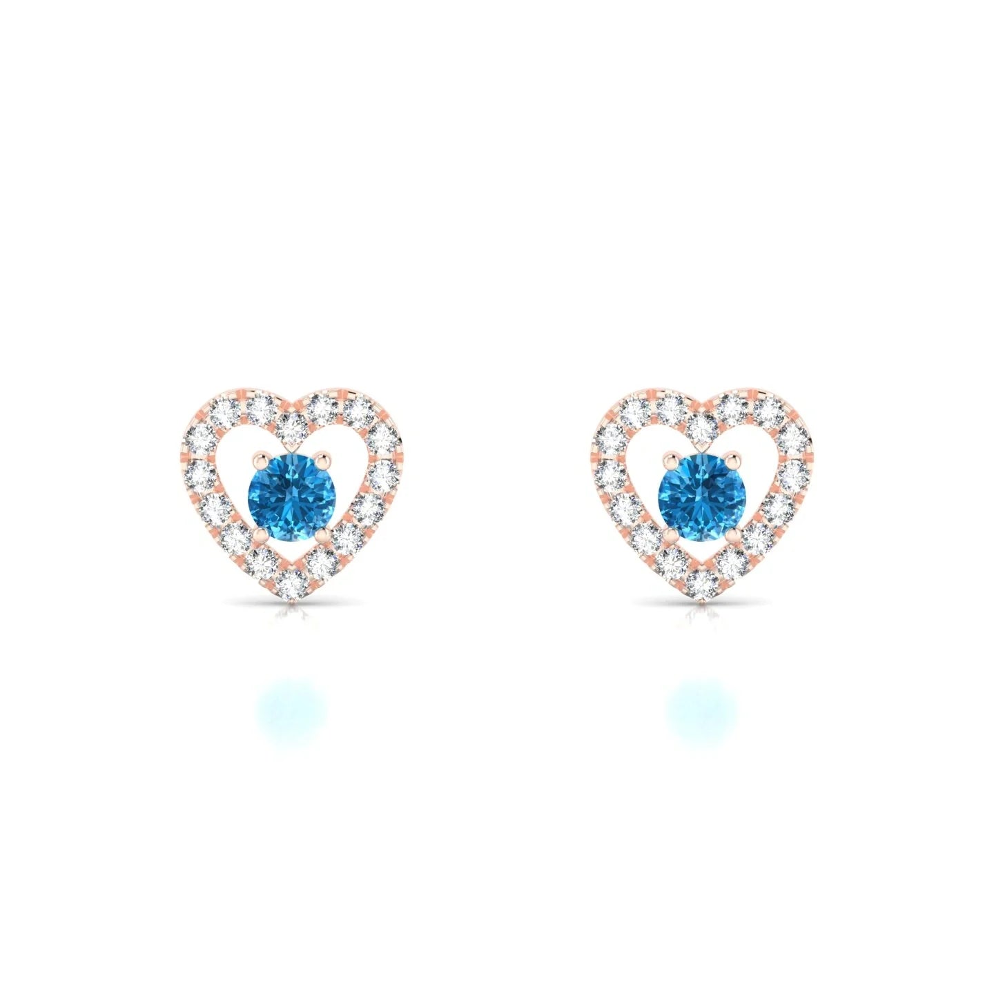 Desire | 18k Rose Gold 3 mm Round Topaz Earrings