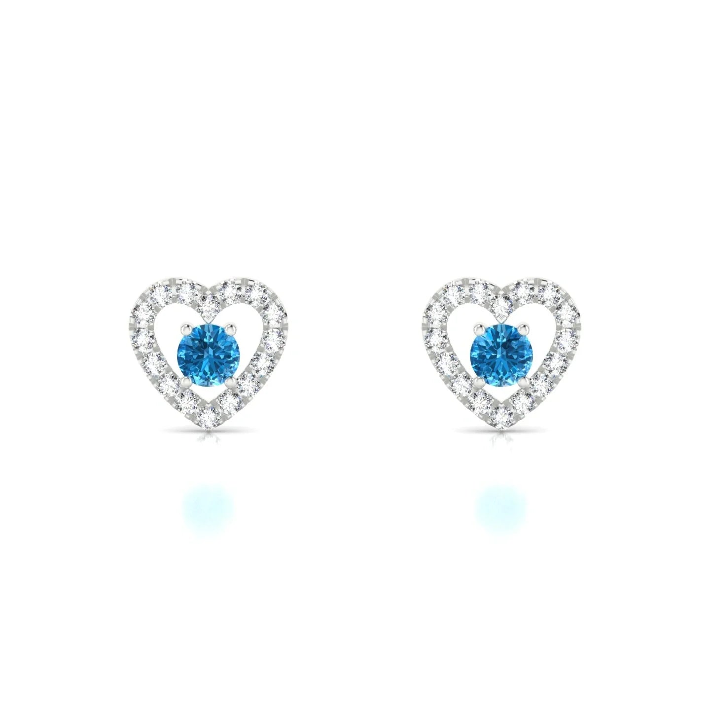 Desire | 18k White Gold 3 mm Round Topaz Earrings