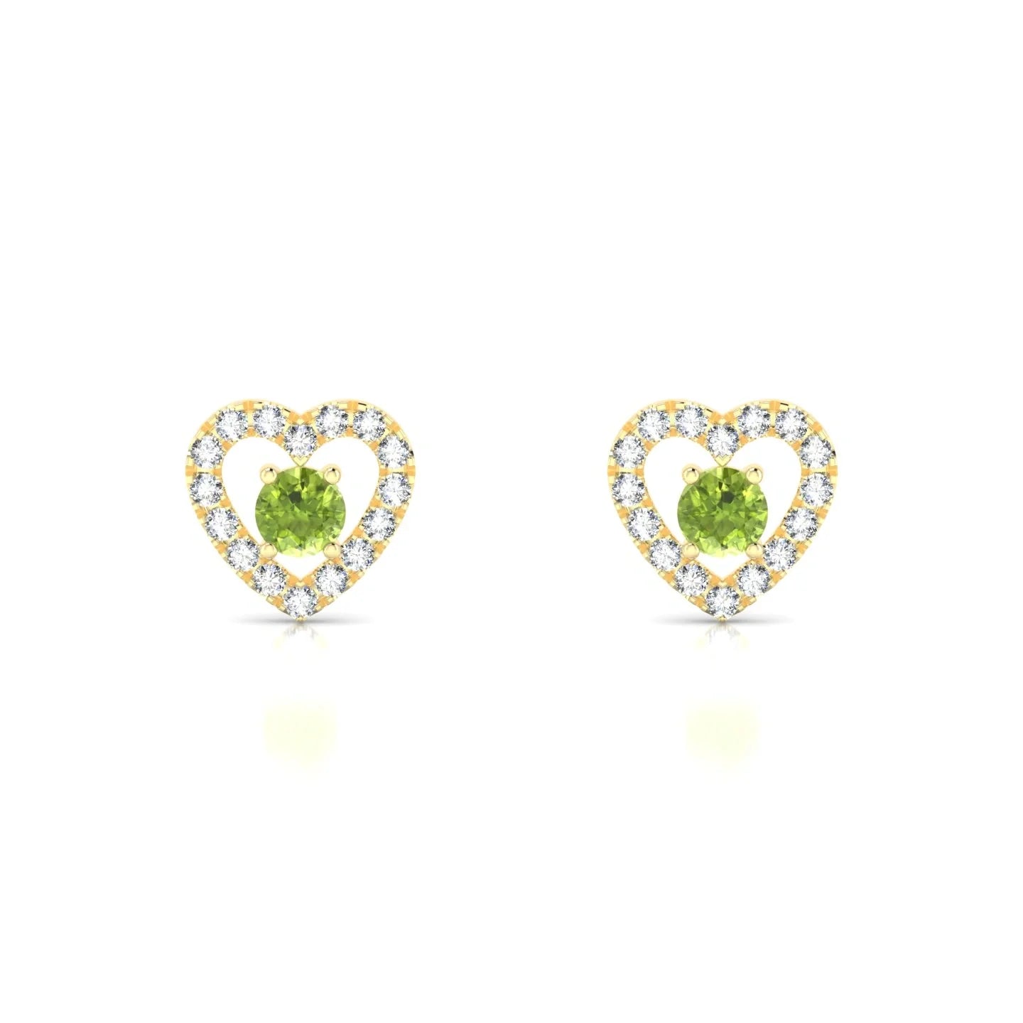 Desire | 18k Yellow Gold 3 mm Round Peridot Earrings