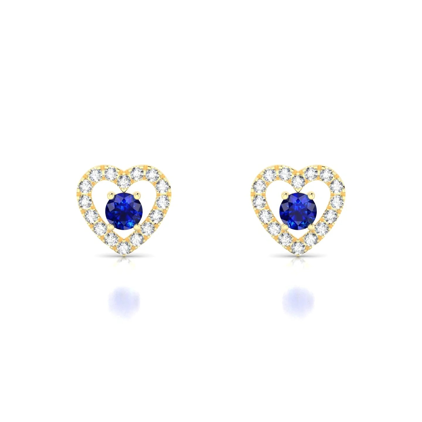 Desire | 18k Yellow Gold 3 mm Round Sapphire Earrings