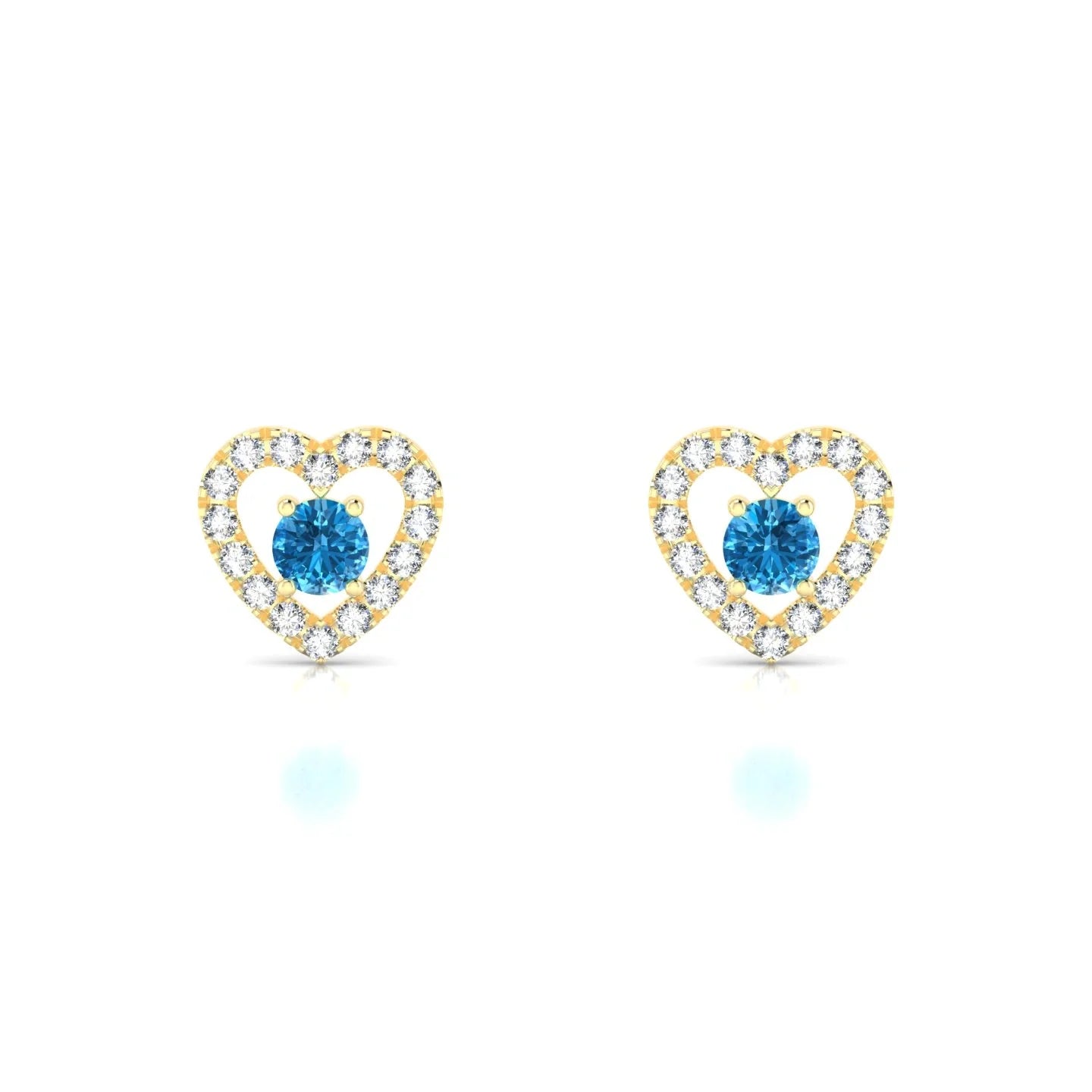 Desire | 18k Yellow Gold 3 mm Round Topaz Earrings