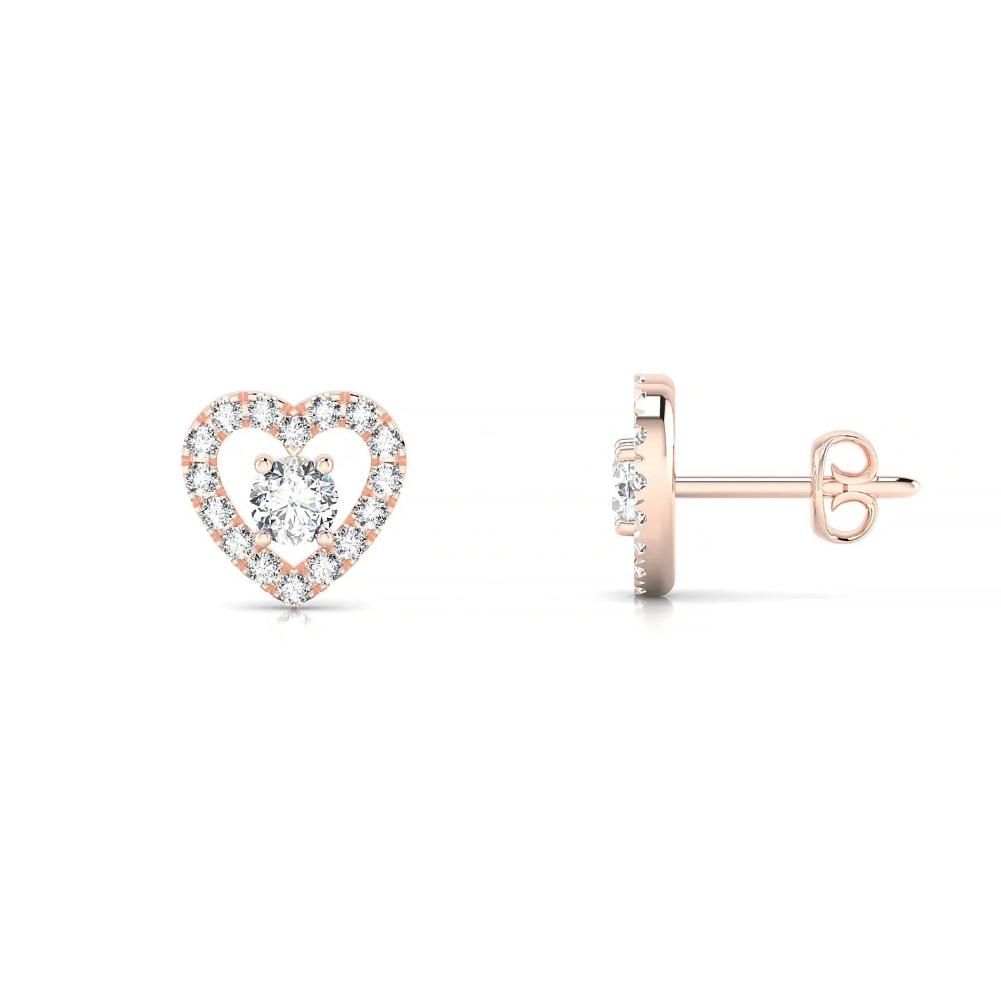 Desire | 18k Rose Gold 3 mm Round Diamond Earrings