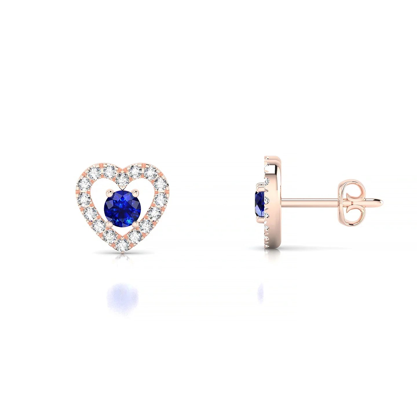Desire | 18k Rose Gold 3 mm Round Sapphire Earrings