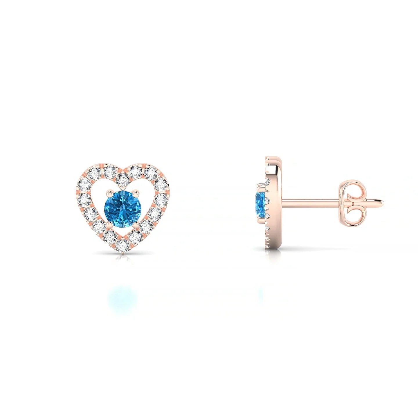 Desire | 18k Rose Gold 3 mm Round Topaz Earrings