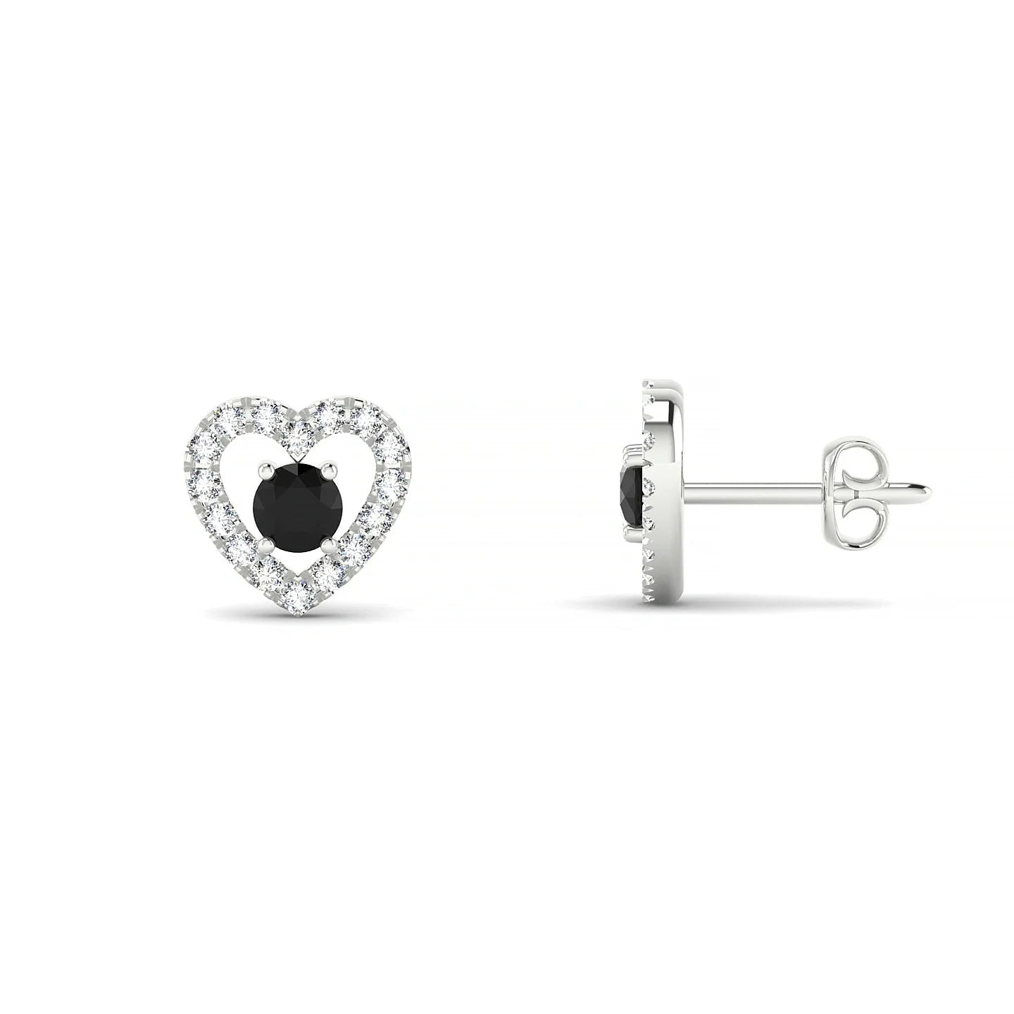 Desire | 18k White Gold 3 mm Round Black Diamond Earrings