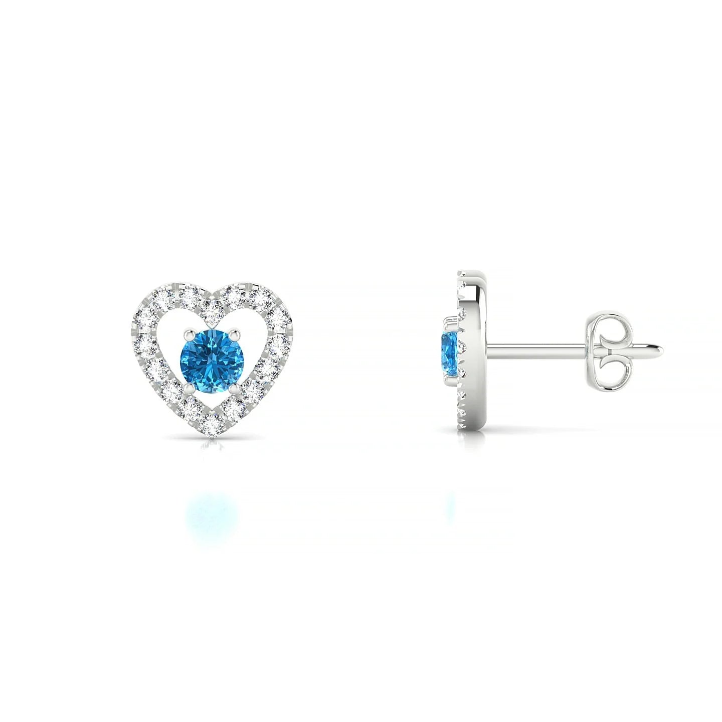 Desire | 18k White Gold 3 mm Round Topaz Earrings