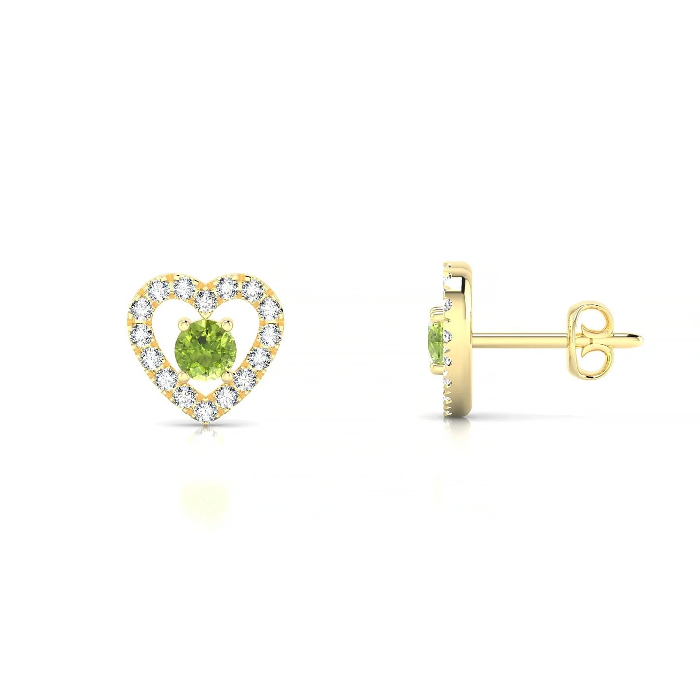 Desire | 18k Yellow Gold 3 mm Round Peridot Earrings
